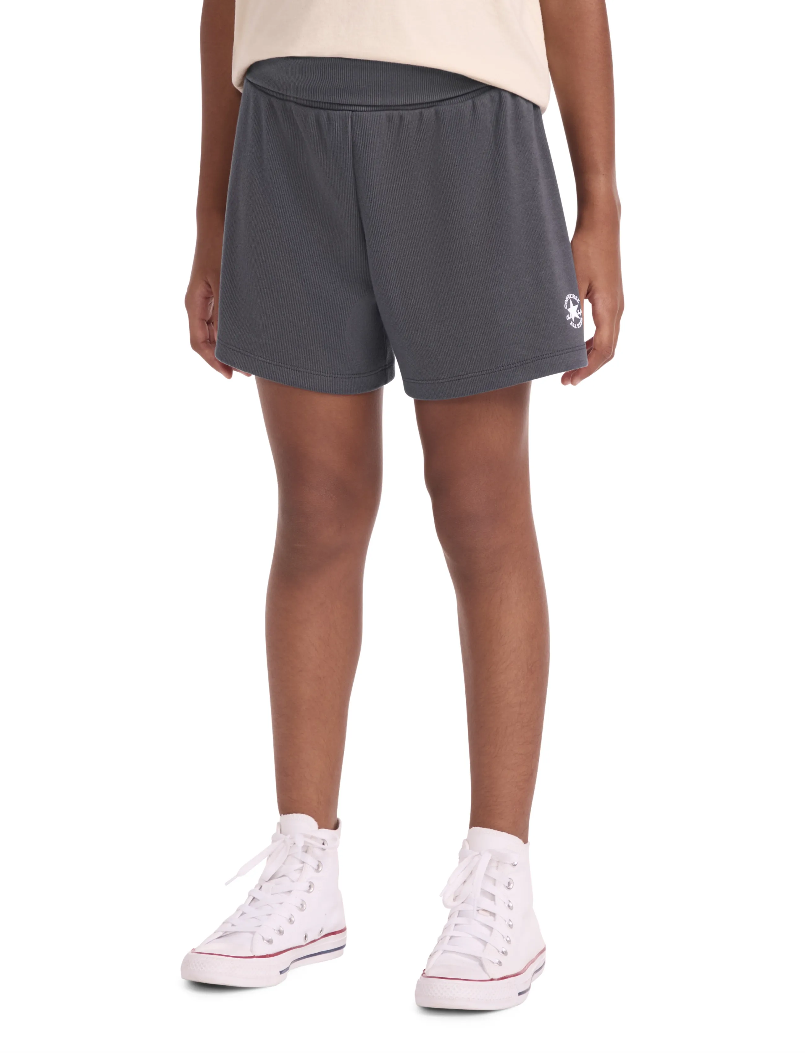 Converse CNVG RIBBED SHORT W FOLDDOWN W - Sport shorts - BLACK / black