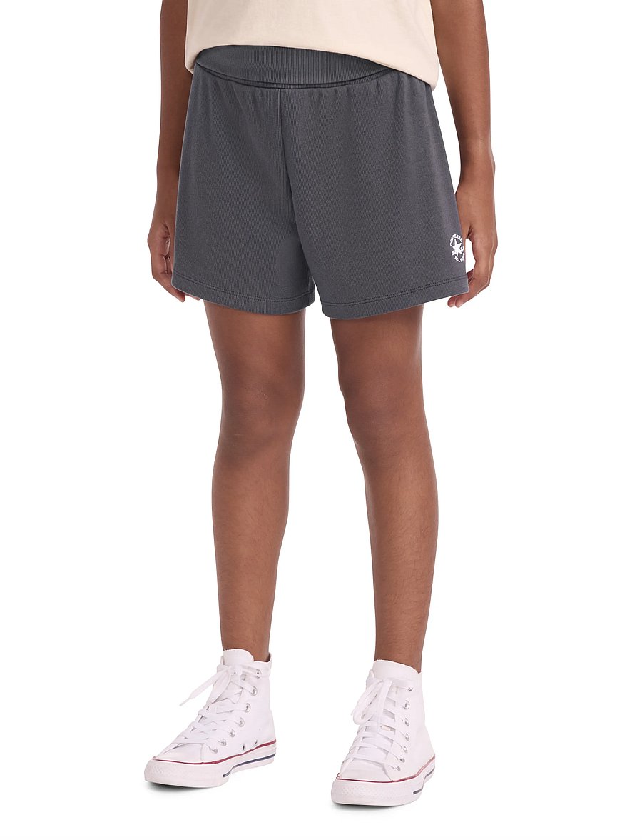 Converse - CNVG RIBBED SHORT W FOLDDOWN W - sport-shorts - black - 0