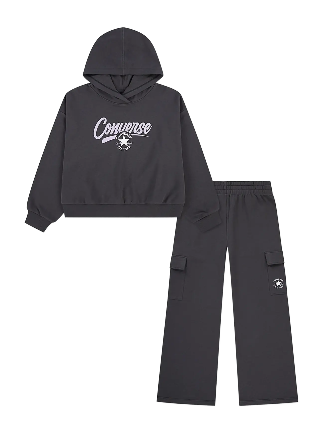 Converse Cnvg Hoodie And Cargo Pant Set, 140/152, Sport, Schwarz - Tracksuits, Kinder
