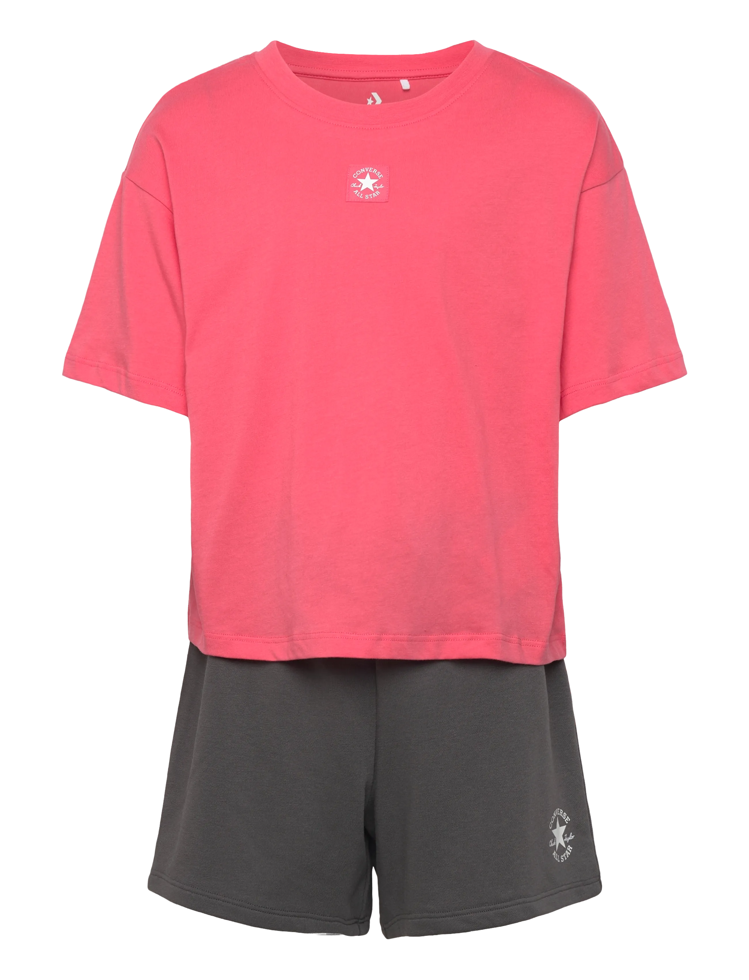 Converse CNVG BOXY TEE AND SHORT SET - Set - BLACK / pink/rose