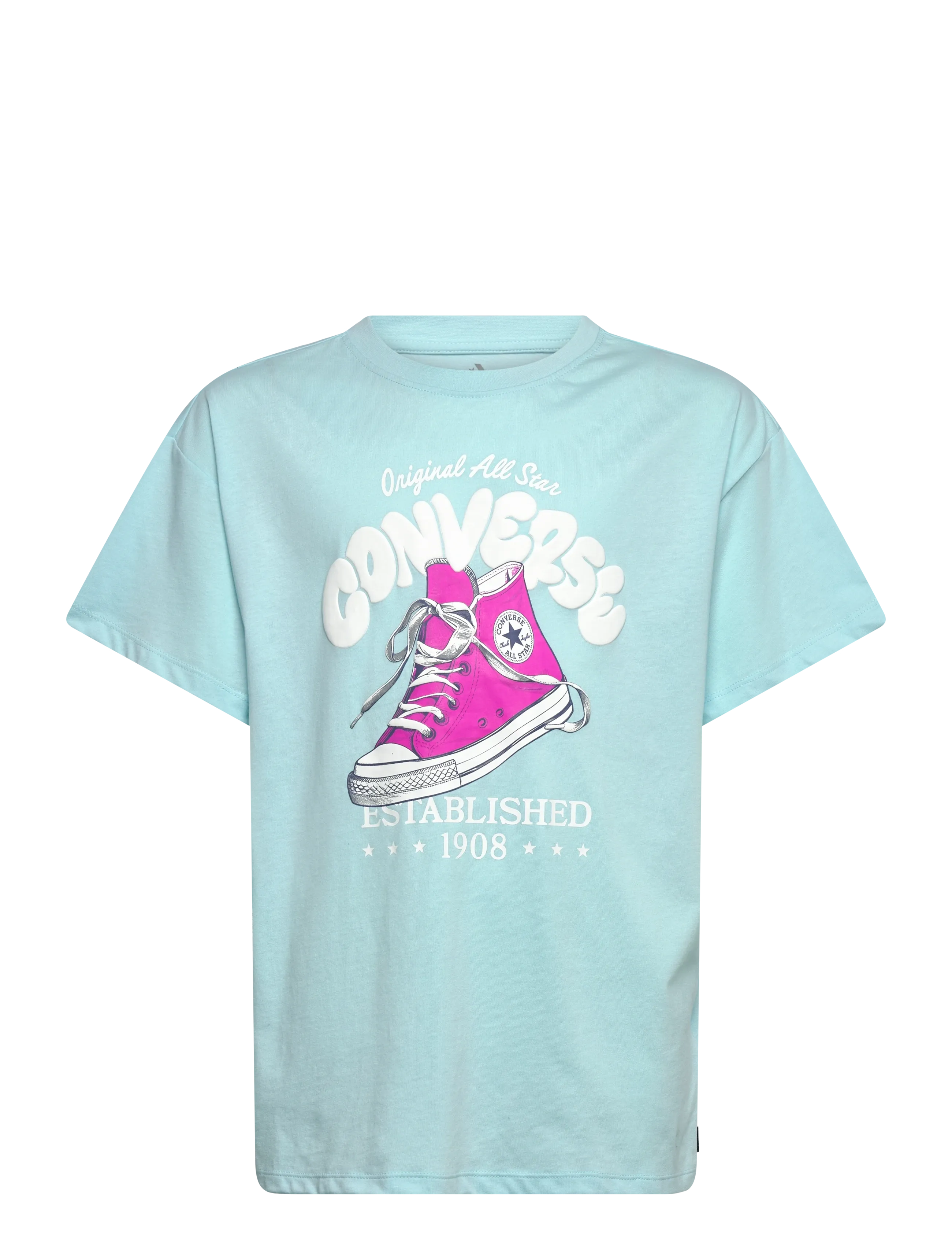 Converse CNVG SNEAKER GRAPHIC BF TEE - Topit ja T-paidat - GREY / blue