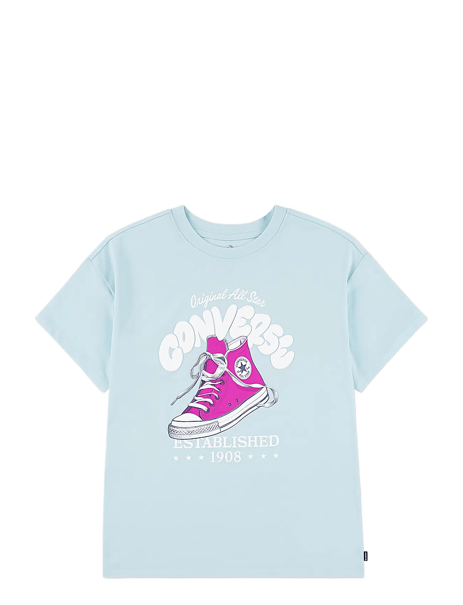 Converse - CNVG SNEAKER GRAPHIC BF TEE - short-sleeved t-shirts - grey - 1
