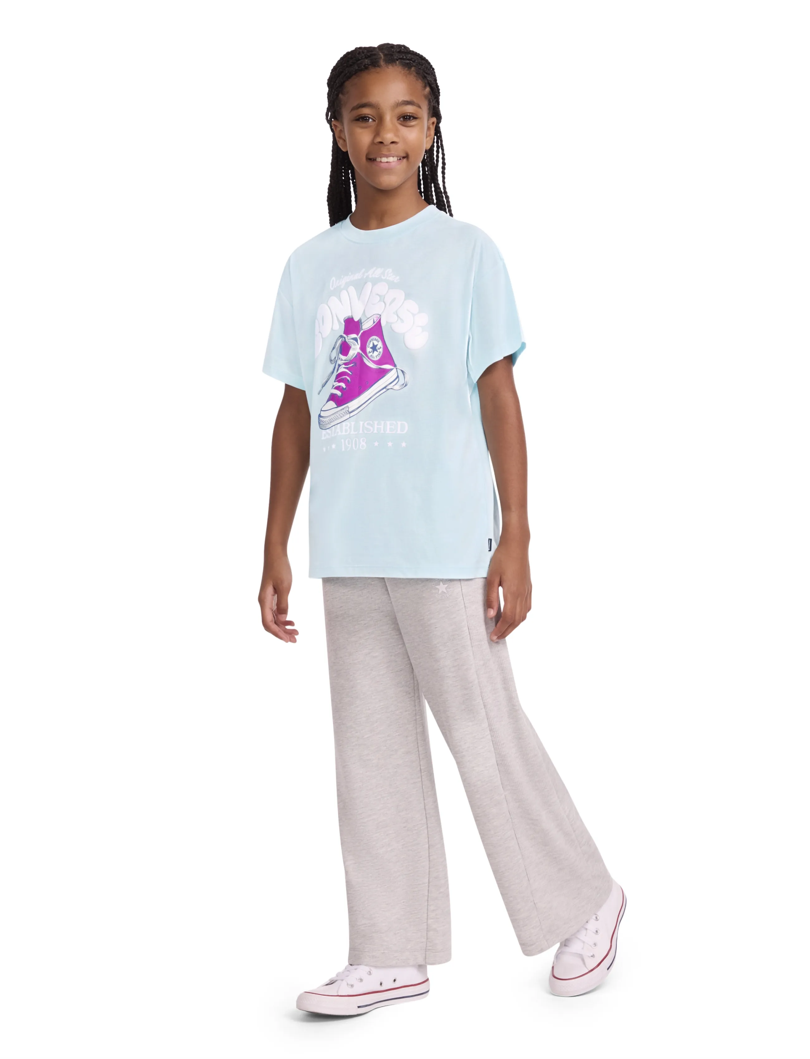 Converse - CNVG SNEAKER GRAPHIC BF TEE - kortærmede t-shirts - grey - 5