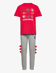 Converse - DINOS S/S TEE+JOGGER SET / DINOS S/S TEE+JOGGER SET - set med kortärmad t-shirt - dk grey heather - 0