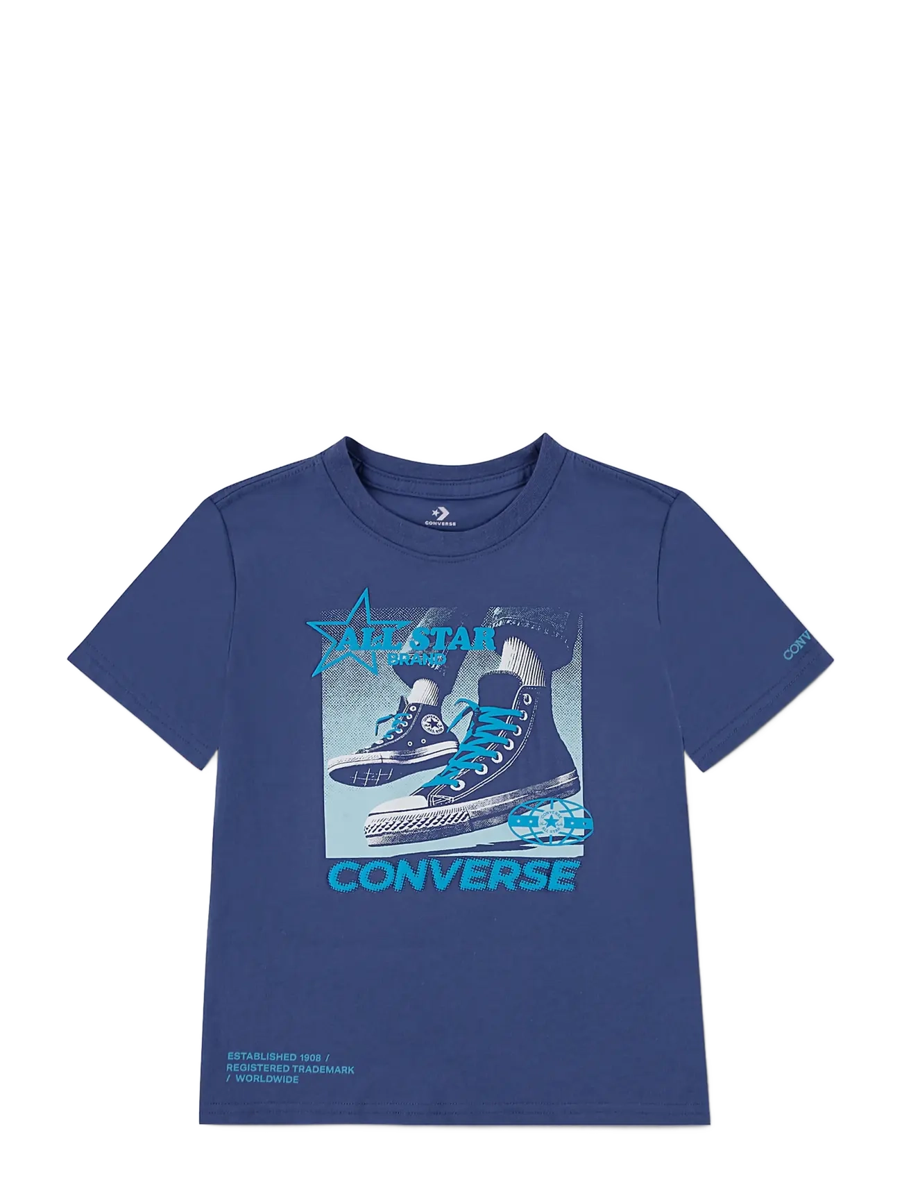 CONVERSE Cnvb Photo Real Cnv Snkr Tee Blau - 116/122 - Kinder