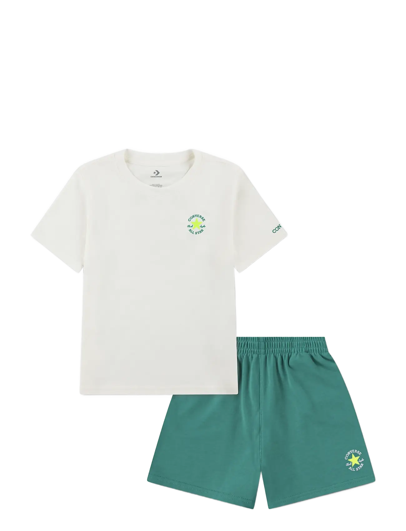Converse Knit Short Set, 104/110, Green, Sport > Sæt Med Kortærmet T-Shirt, Børn