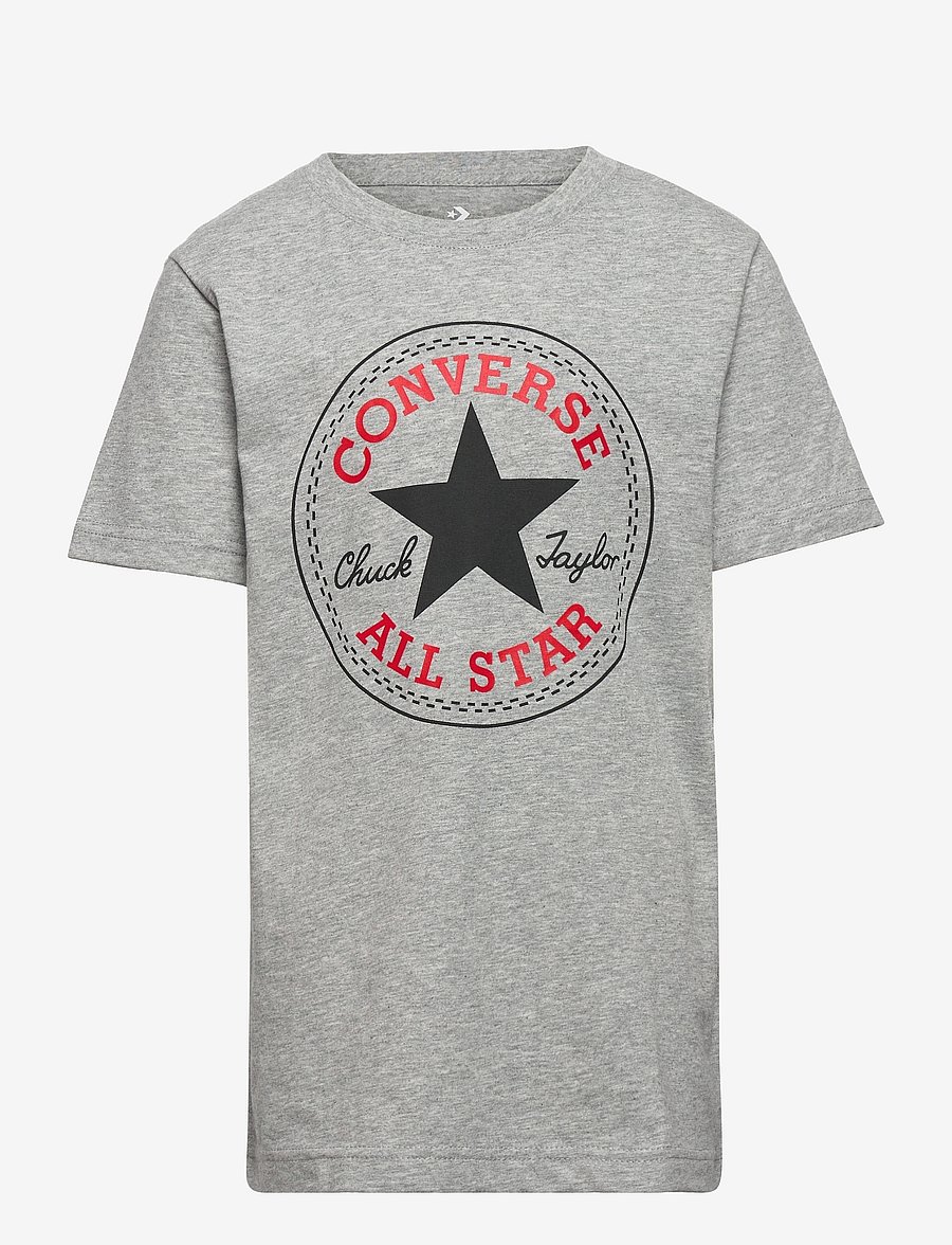 Converse - S/S TEE - kortärmade t-shirts - dk grey heather - 1