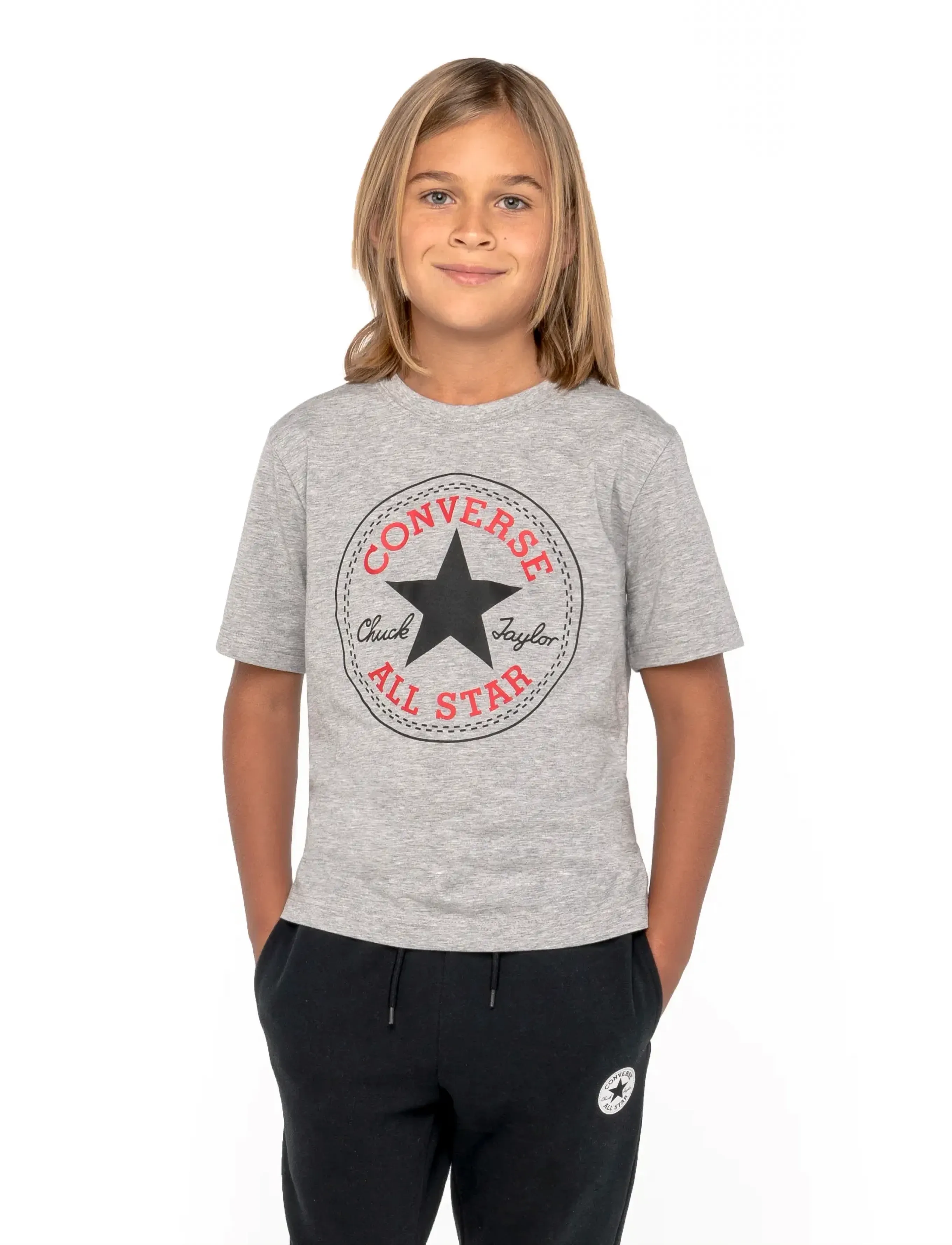 Converse S/S TEE - Överdelar - DK GREY HEATHER / grey