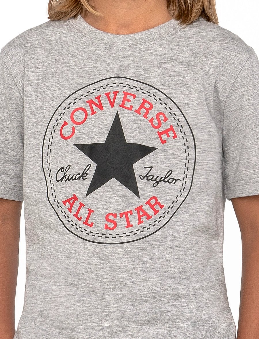 Converse - S/S TEE - kortärmade t-shirts - dk grey heather - 4