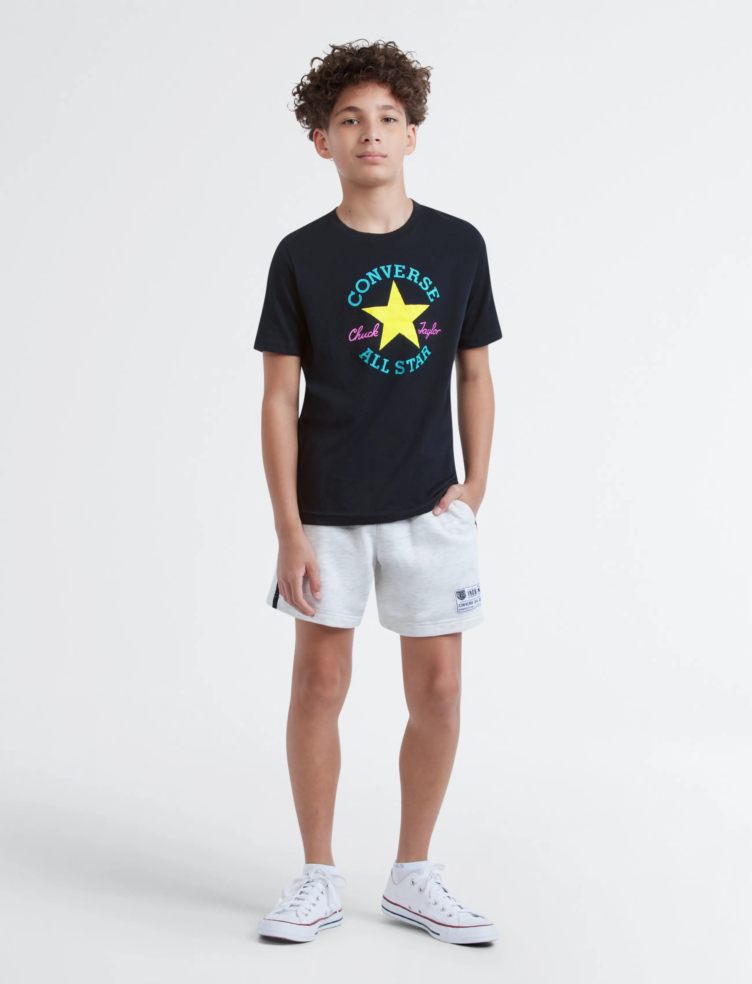 Converse - CNVB DISSECTED CHUCK PATCH SS - kortærmede t-shirts - black/neon mantis - 5