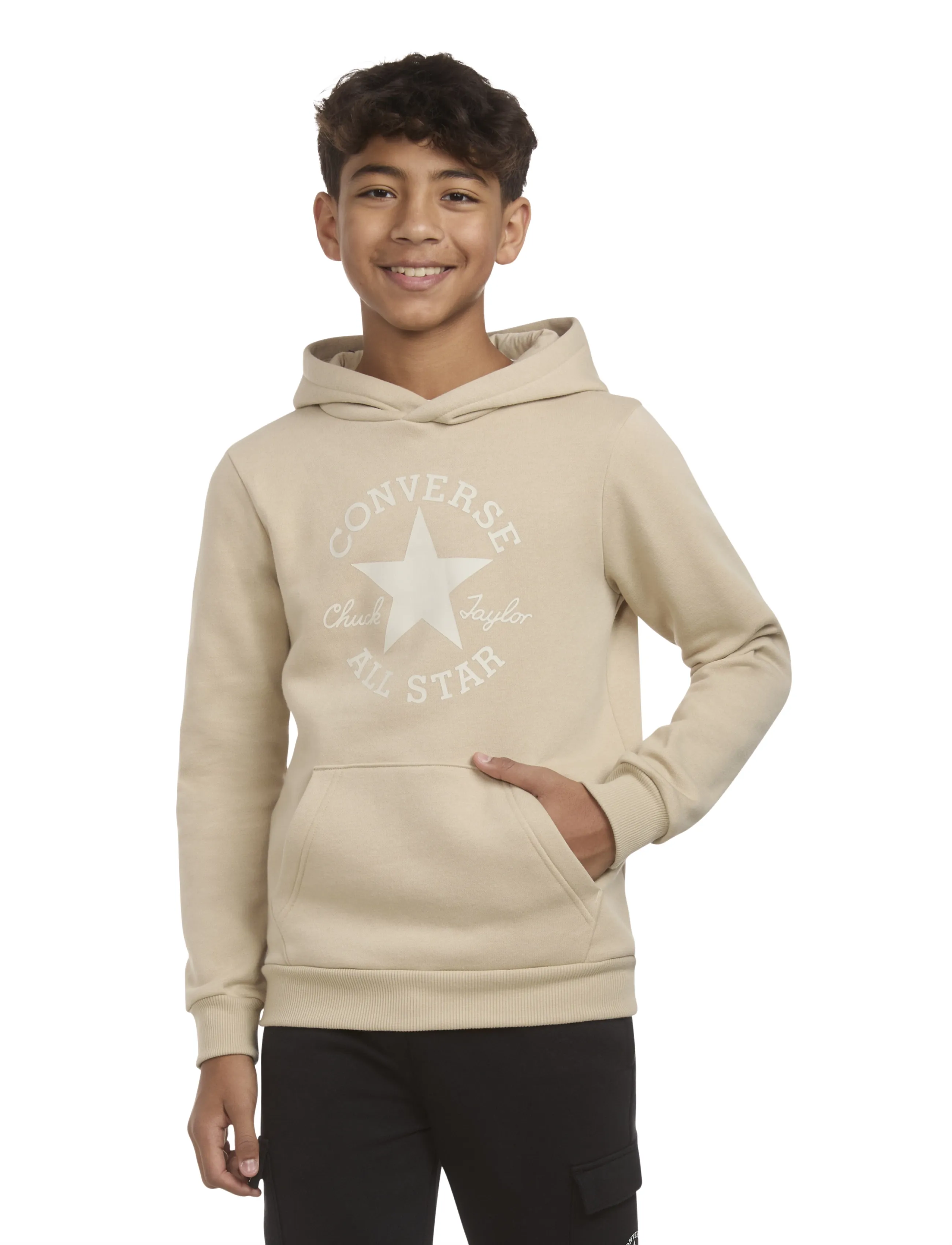 Converse Po-Pull-Over Hoody, Hættetrøje, Beige, Str: 155/159CM