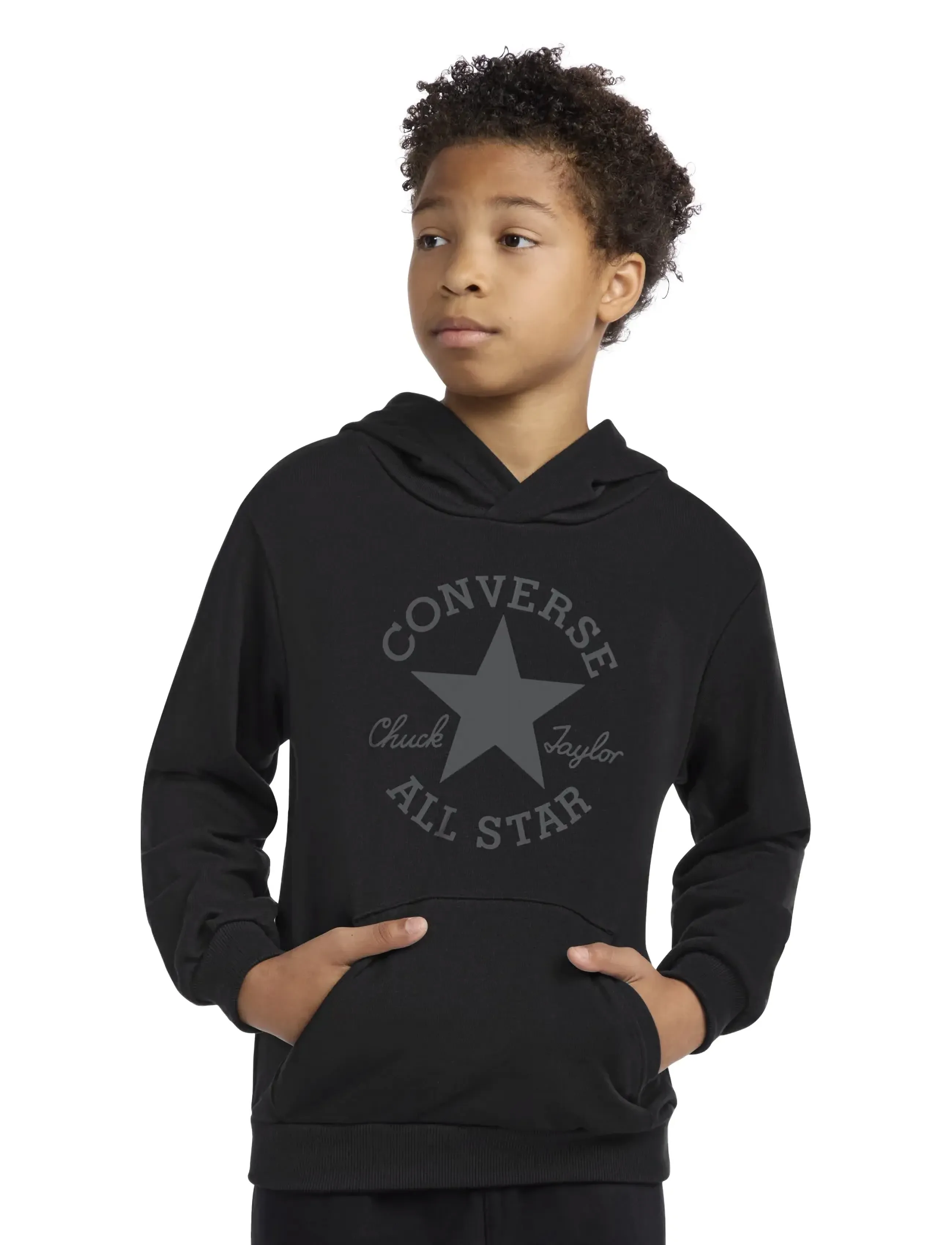 Converse Pull-Over Hoody, Børn, Hættetrøje, Sort, Str: 128/147