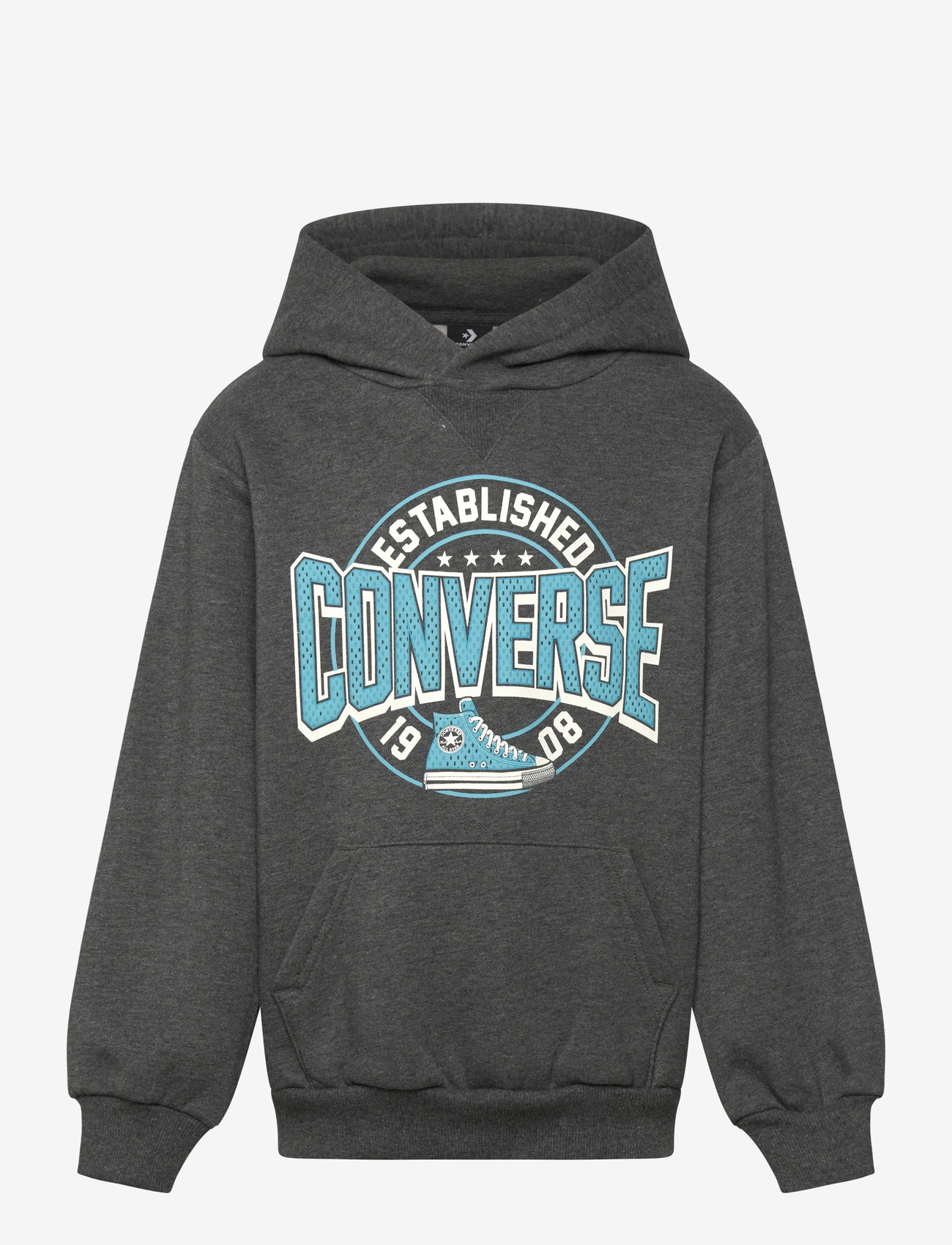 Converse - PO-PULL-OVER HOODY - huvtröjor - dark matter heather - 0