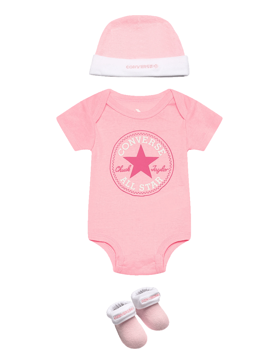 Converse - C1-BODYSUIT+HAT+BOOTIE - sæt med body - arctic punch - 0