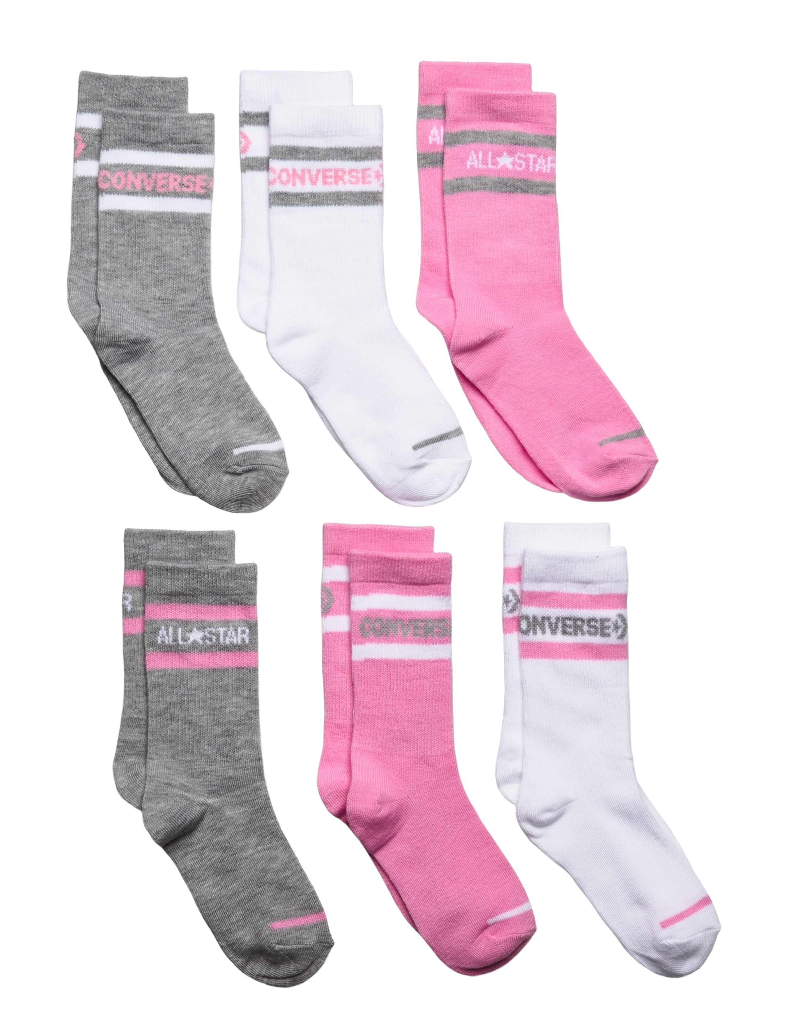 6W-6PK CREW SOCK - CONVERSE PINK