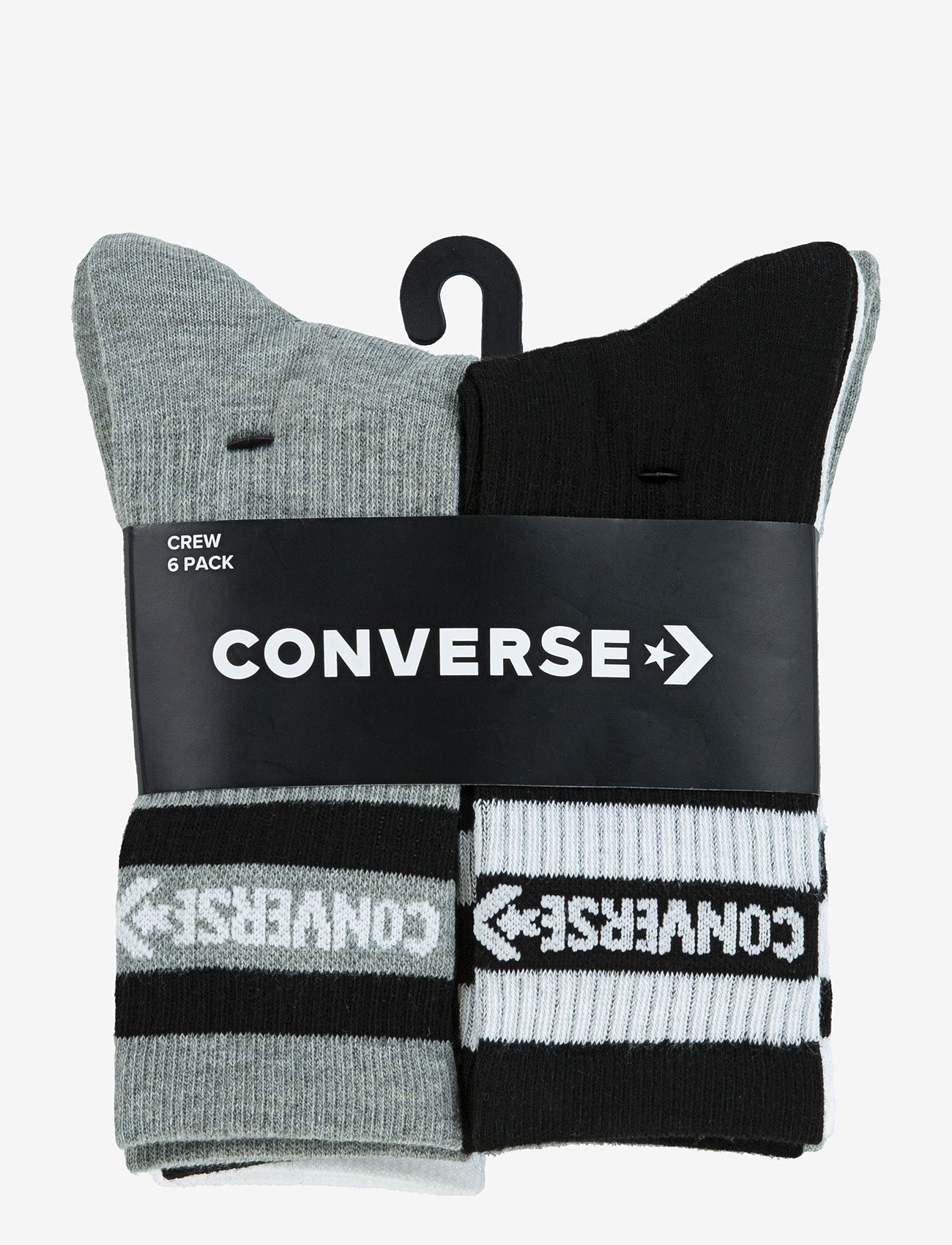 Converse - 6W-6PK CREW SOCK - dk grey heather - 1