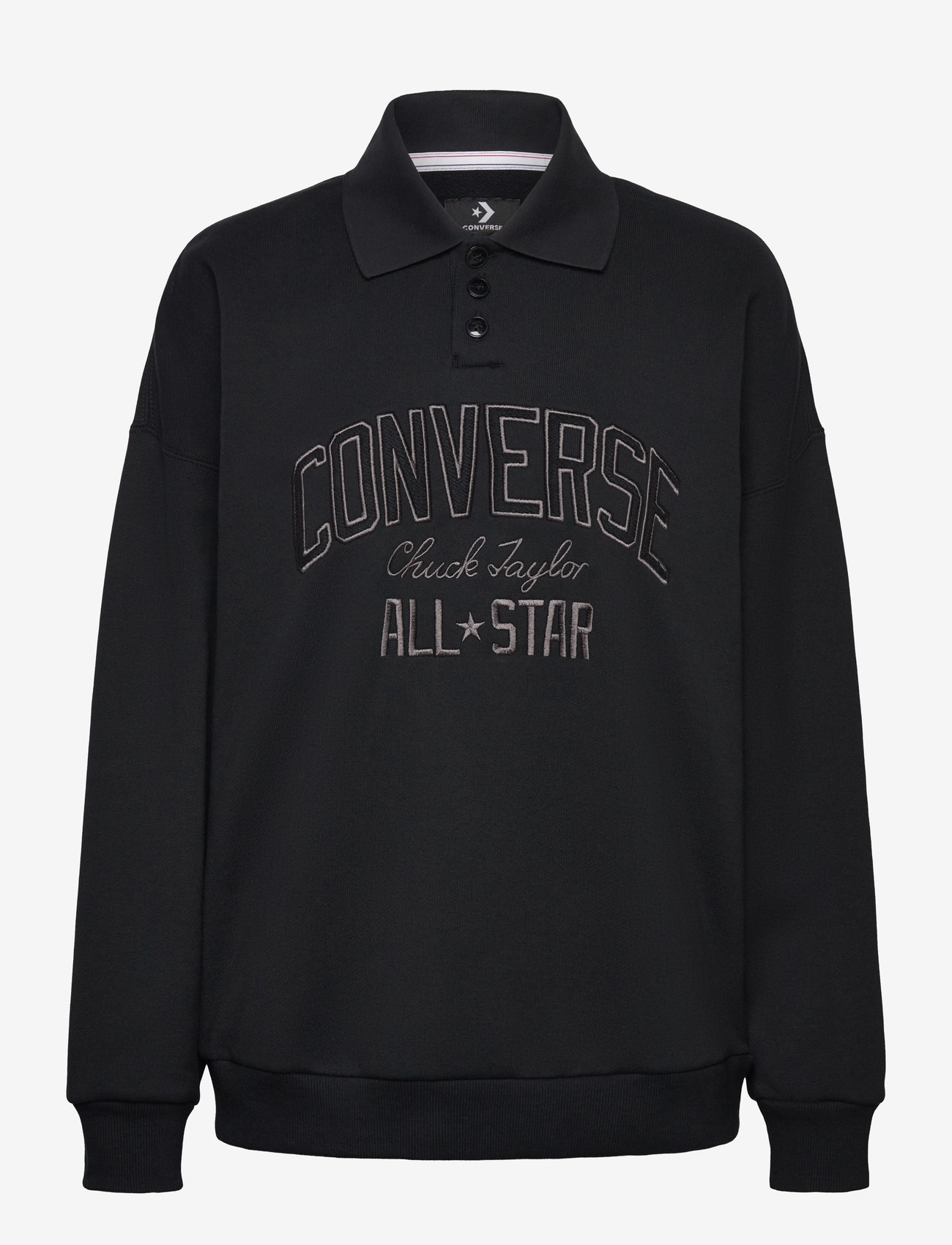 Converse - RETRO CHUCK BUTTON DOWN CREW - fleece & midlayer - converse black - 0