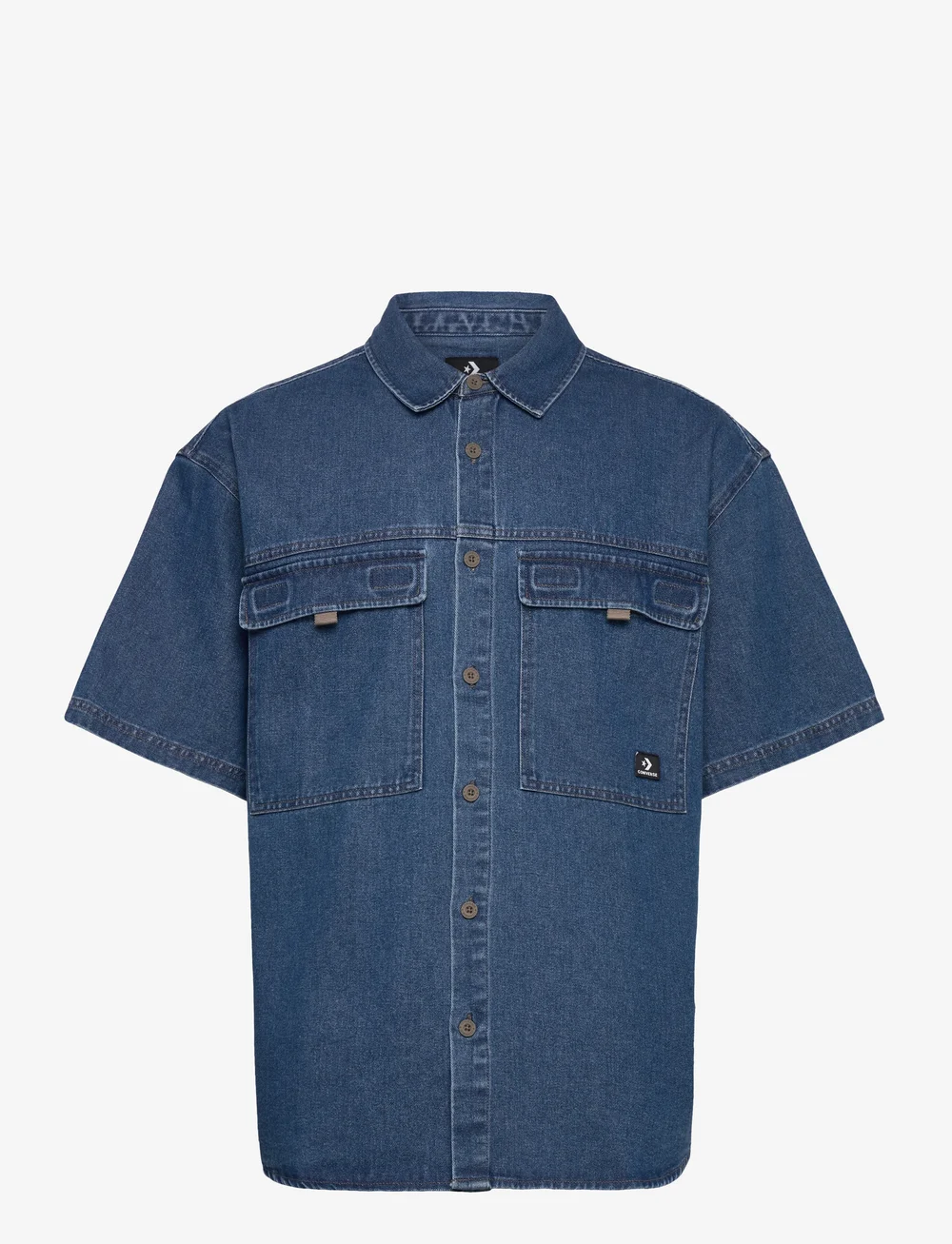 Converse - CONVERSE DENIM UTILITY SHIRT - tops & t-shirts - med. light indigo - 0