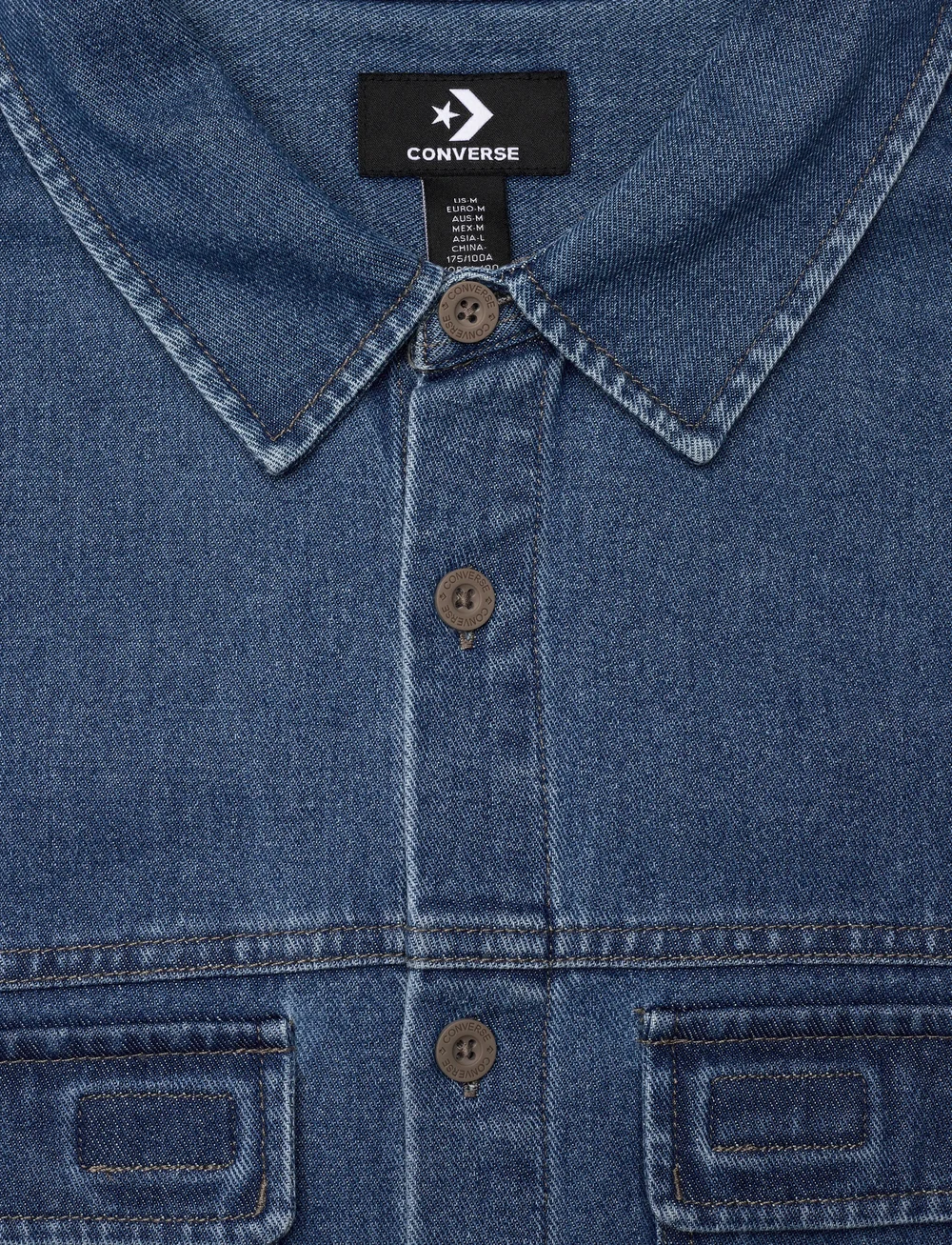 Converse - CONVERSE DENIM UTILITY SHIRT - tops & t-shirts - med. light indigo - 2