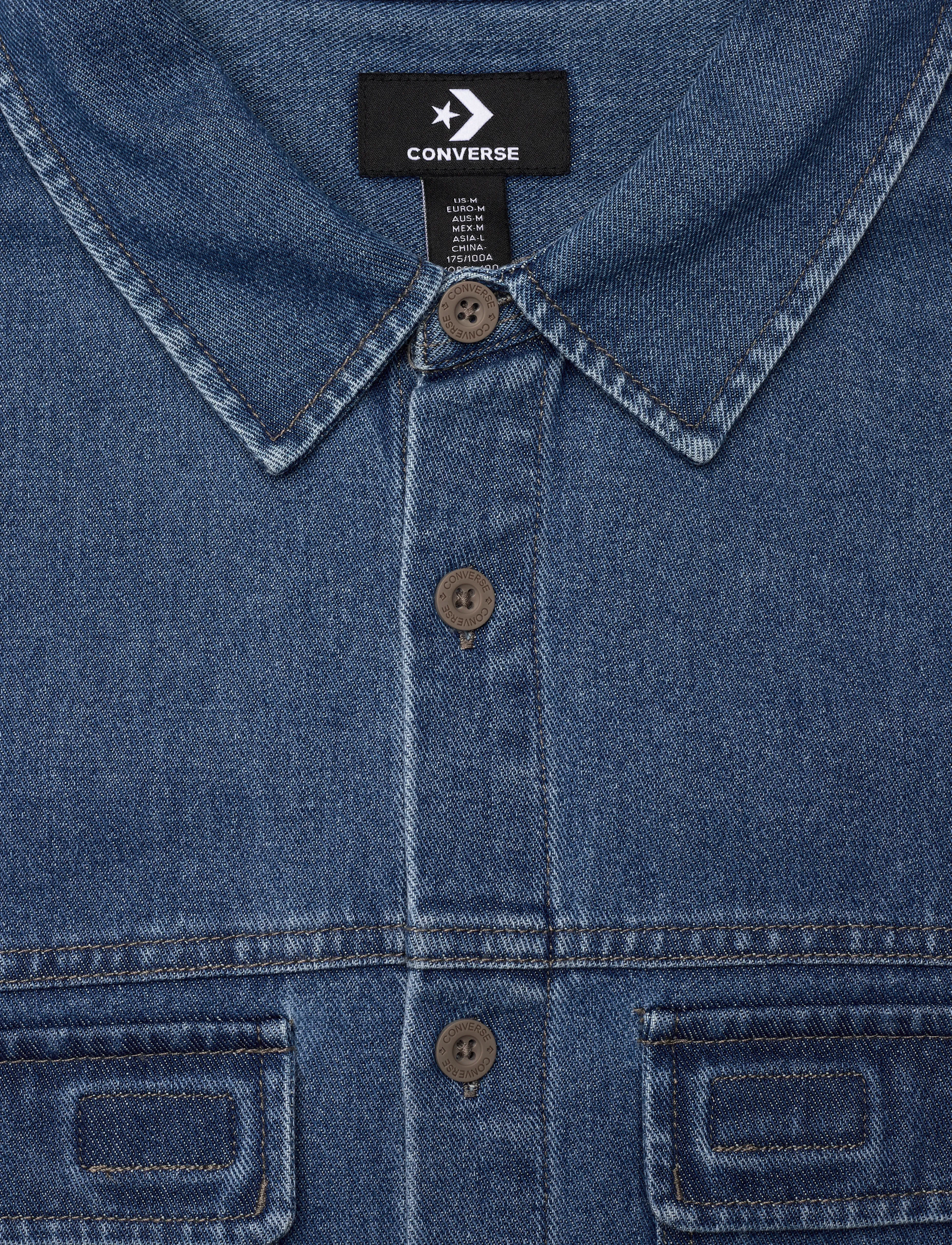 Converse - CONVERSE DENIM UTILITY SHIRT - toppar & t-shirts - med. light indigo - 2