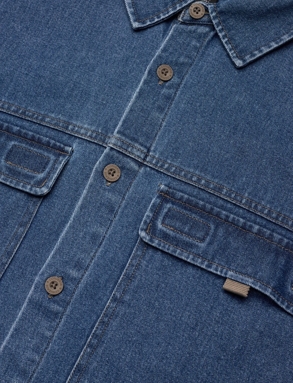 Converse - CONVERSE DENIM UTILITY SHIRT - tops & t-shirts - med. light indigo - 3