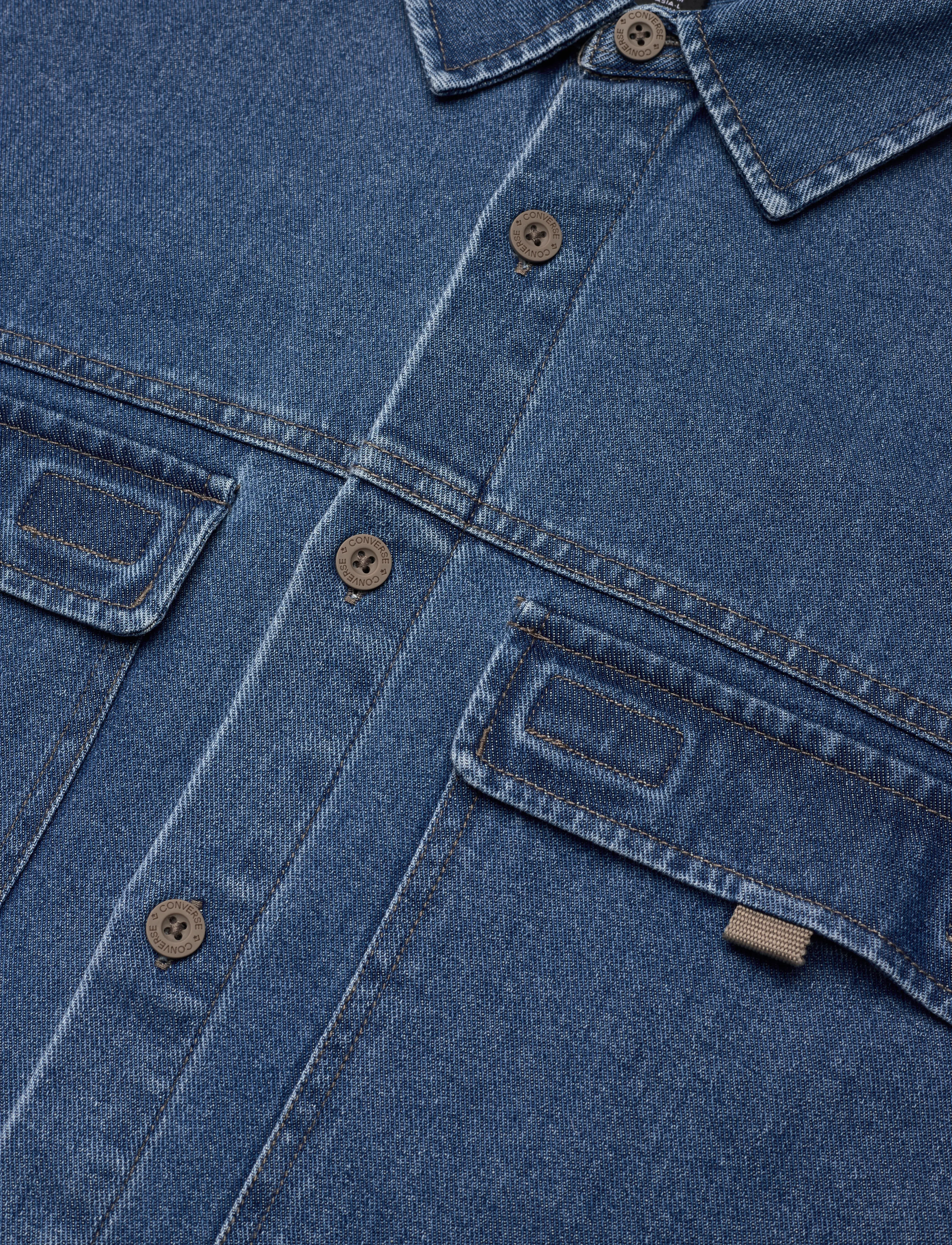 Converse - CONVERSE DENIM UTILITY SHIRT - toppar & t-shirts - med. light indigo - 3