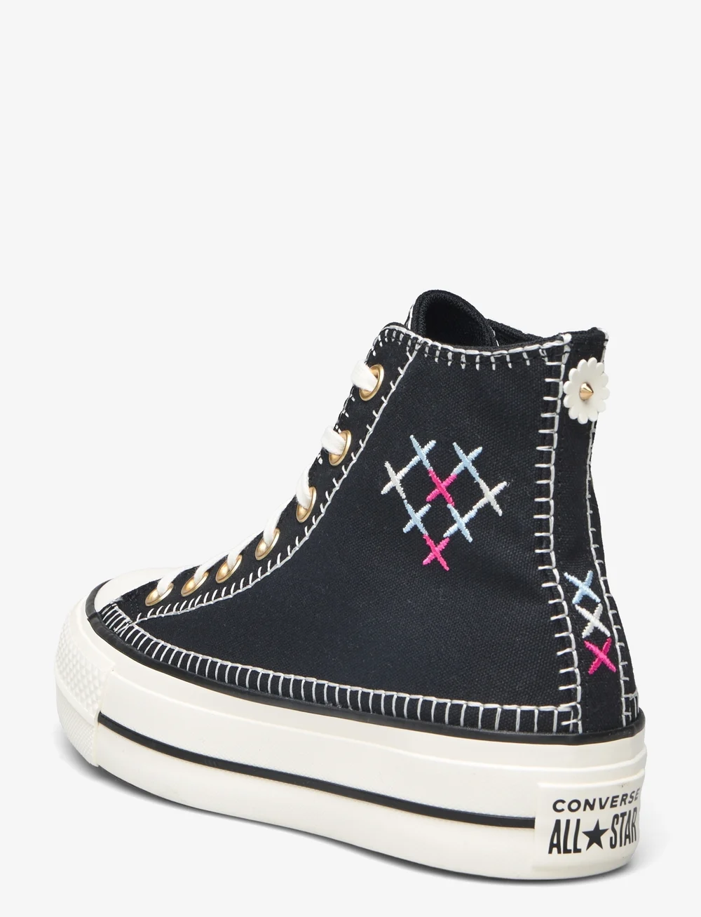 Black and gold converse high tops sales