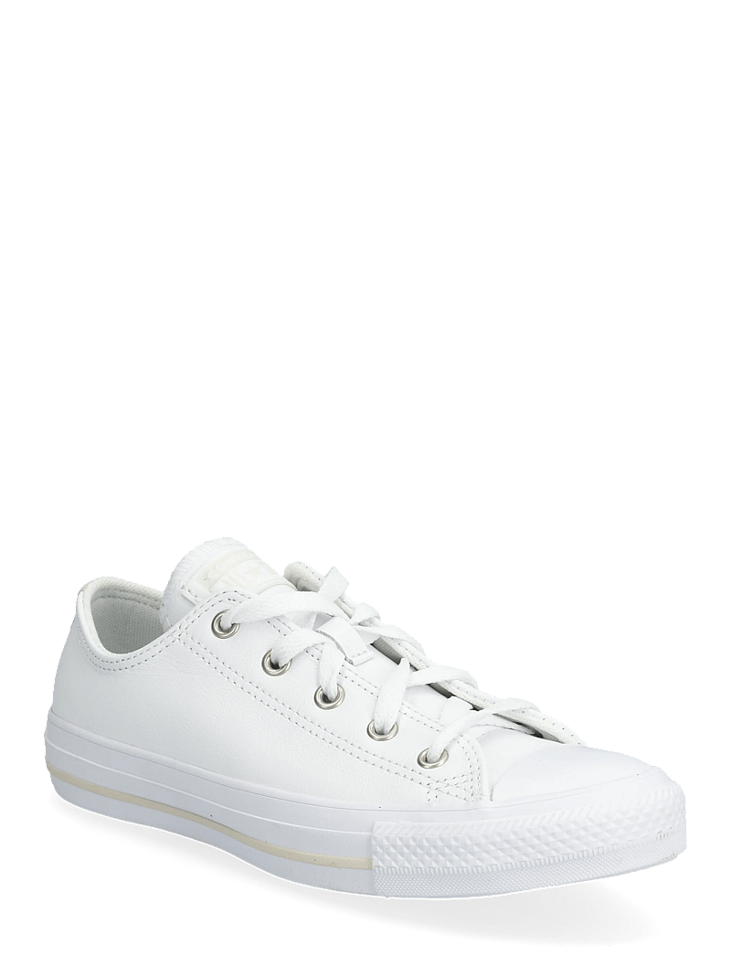 Converse - CTAS OX WHITE/WHITE/LT OREWOOD BRN - niedriger schnitt - white - 0
