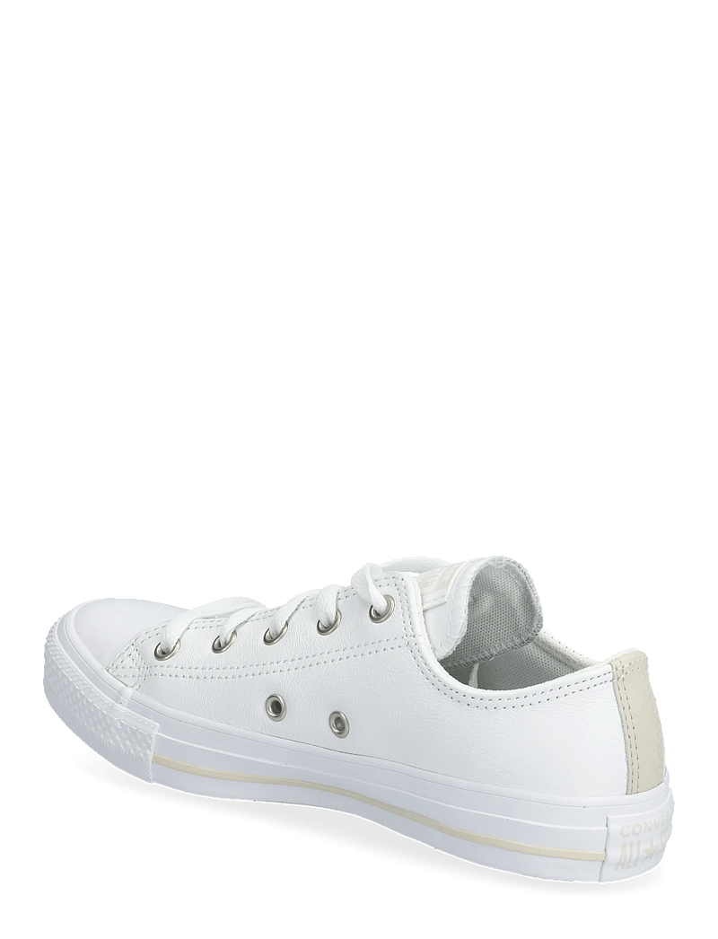 Converse - CTAS OX WHITE/WHITE/LT OREWOOD BRN - niedriger schnitt - white - 2