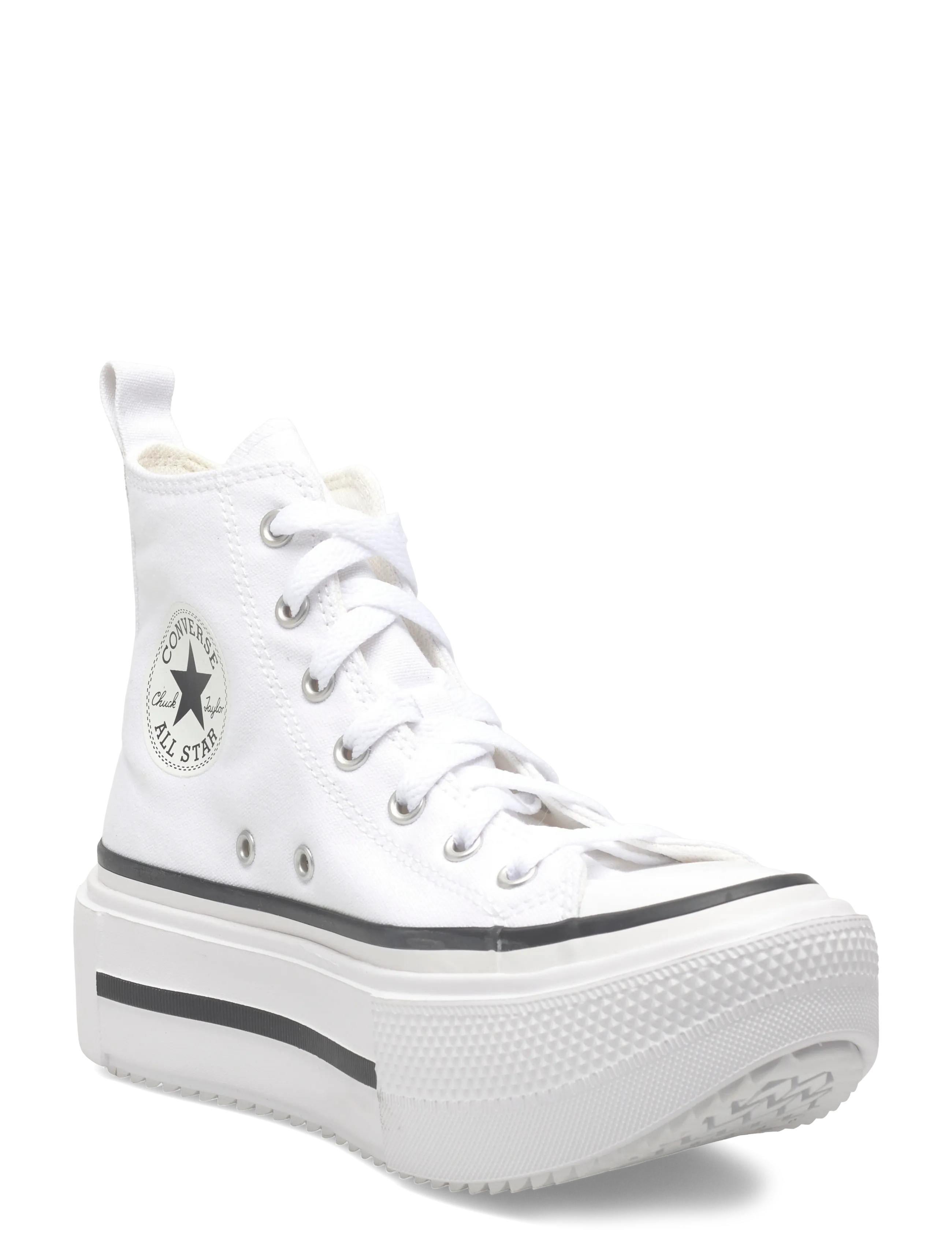 Converse CHUCK TAYLOR ALL STAR LIFT DOUBLE S - App deal - WHITE/BLACK/EGRET / white