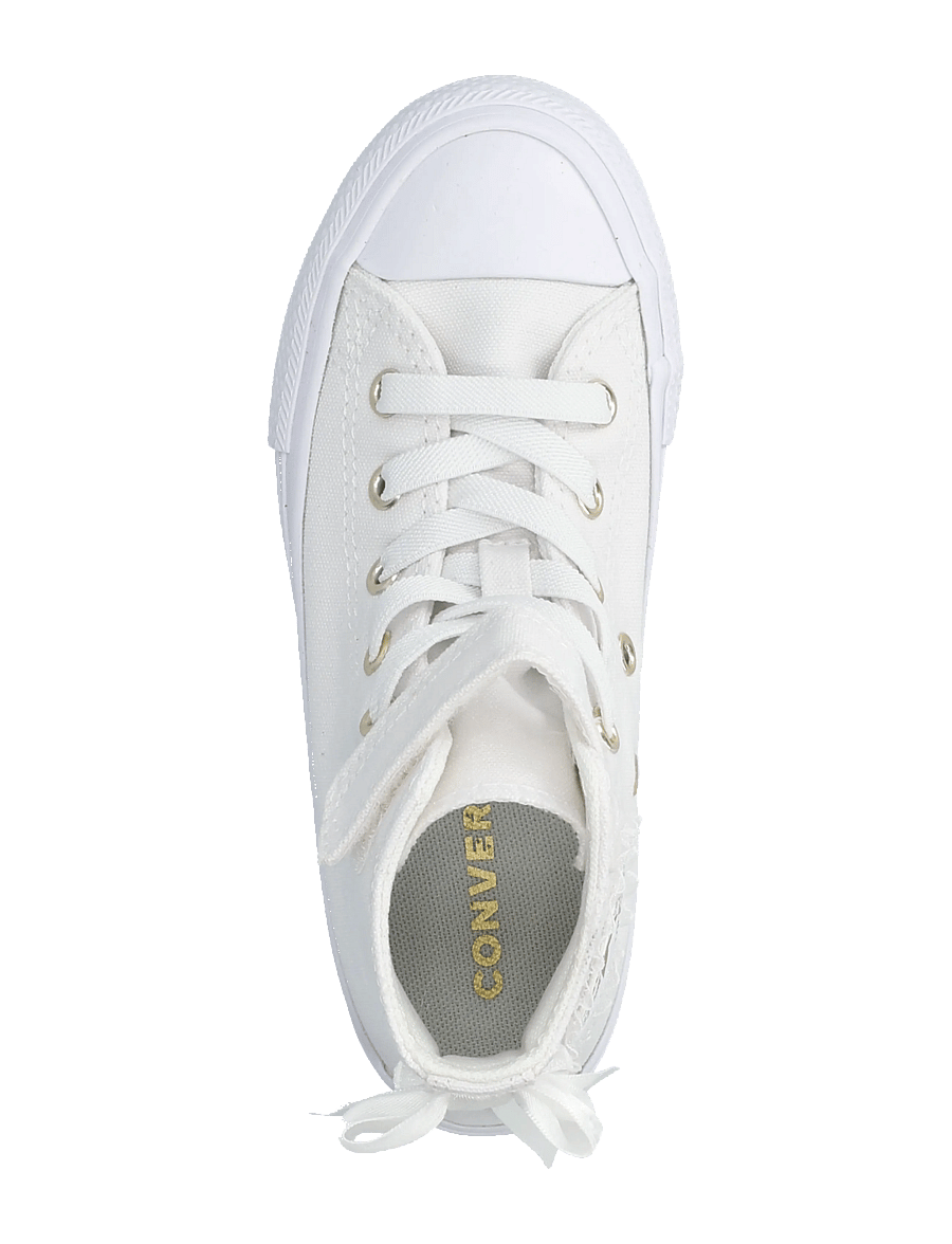 Converse - CTAS 1V HI WHITE/WHITE/GOLD - baskets montantes - white - 3