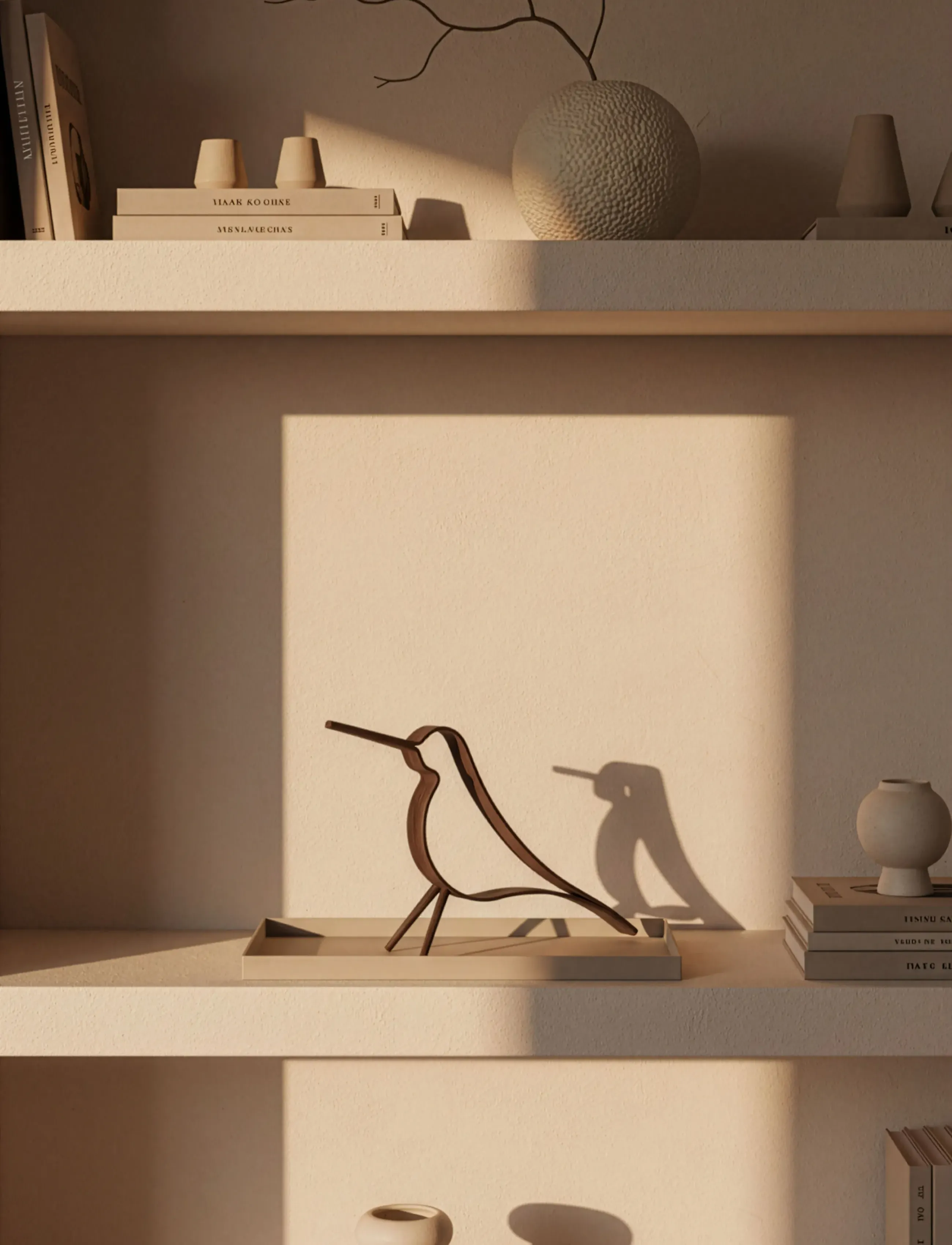 Cooee Design Woody Bird Dark Oak Large, One Size, Decorative Accessories-details, Braun - Wooden Figures, Homeware