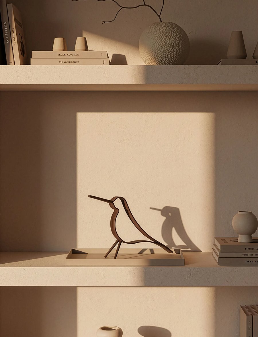Cooee Design - Woody Bird Dark Oak Large - holzfiguren - dark oak - 0