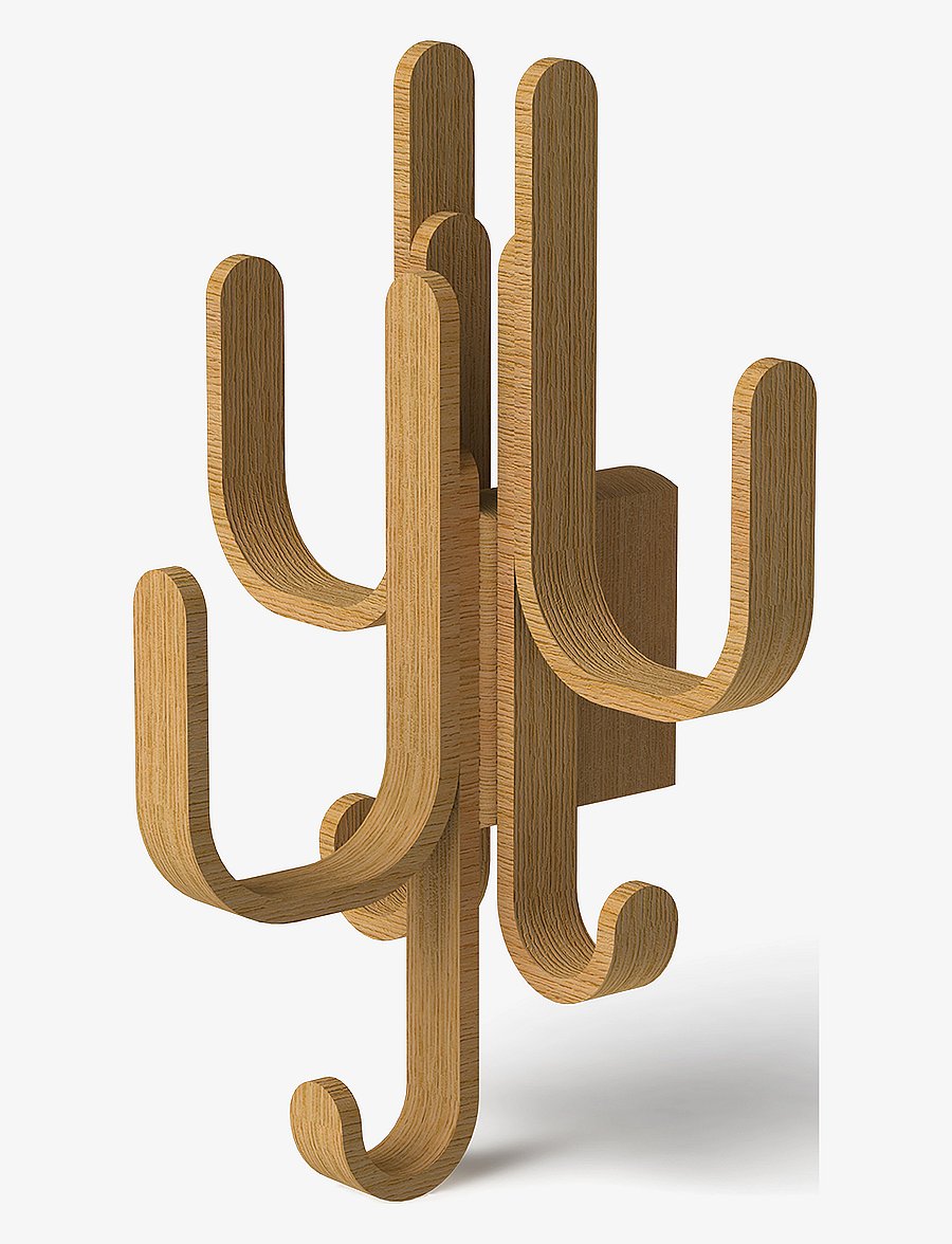 Cooee Design - Woody Hook 3 in 1 - mantlinagid ja riiulid - oak - 0