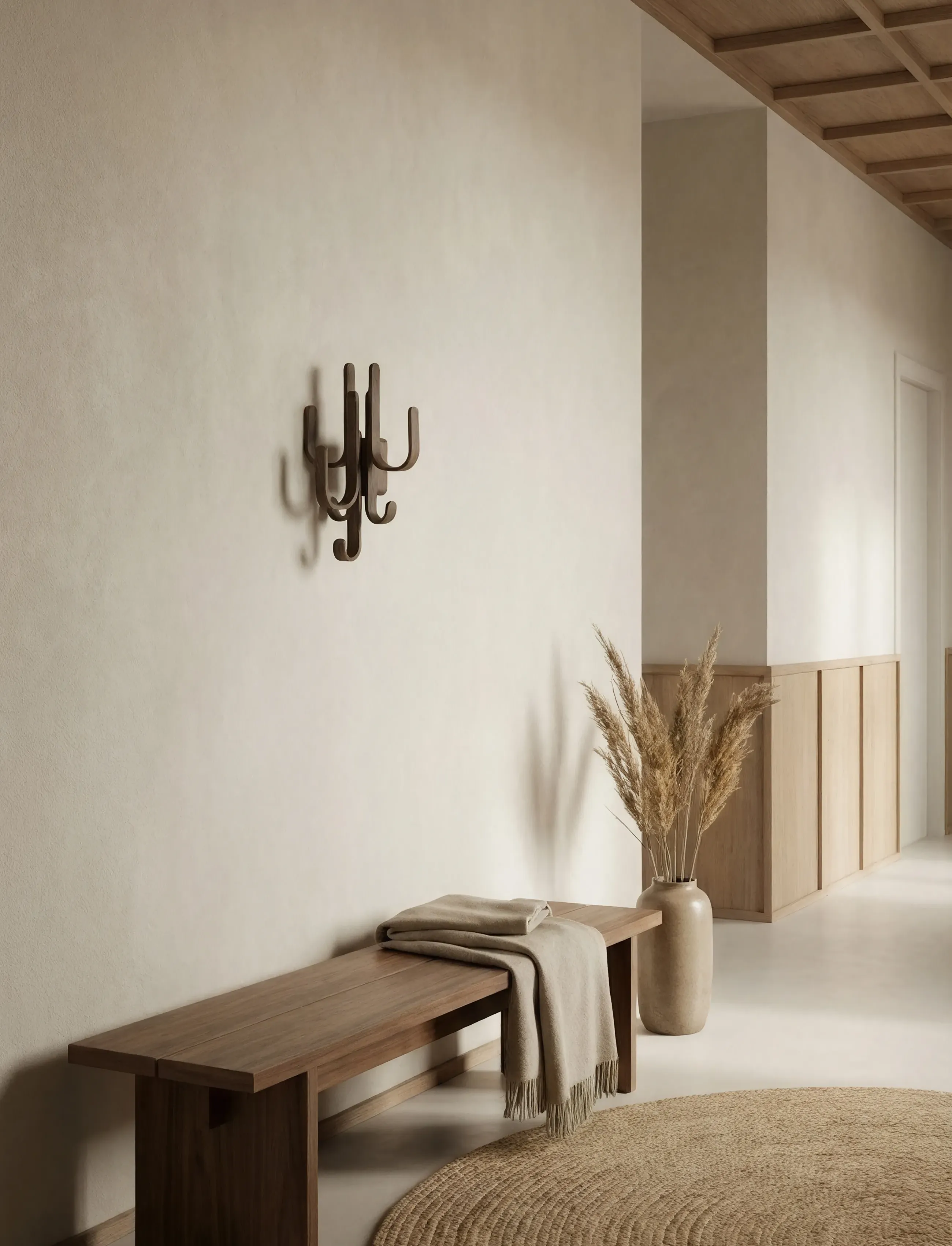 Cooee Design - Woody Hook Three Dark Oak - coat hooks & racks - dark oak - 2
