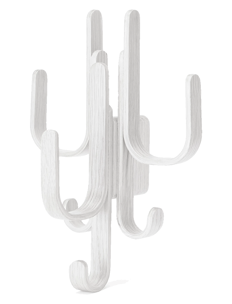 Cooee Design - Woody Hook 3 in 1 - kleiderhaken & kleiderbügel - white - 0