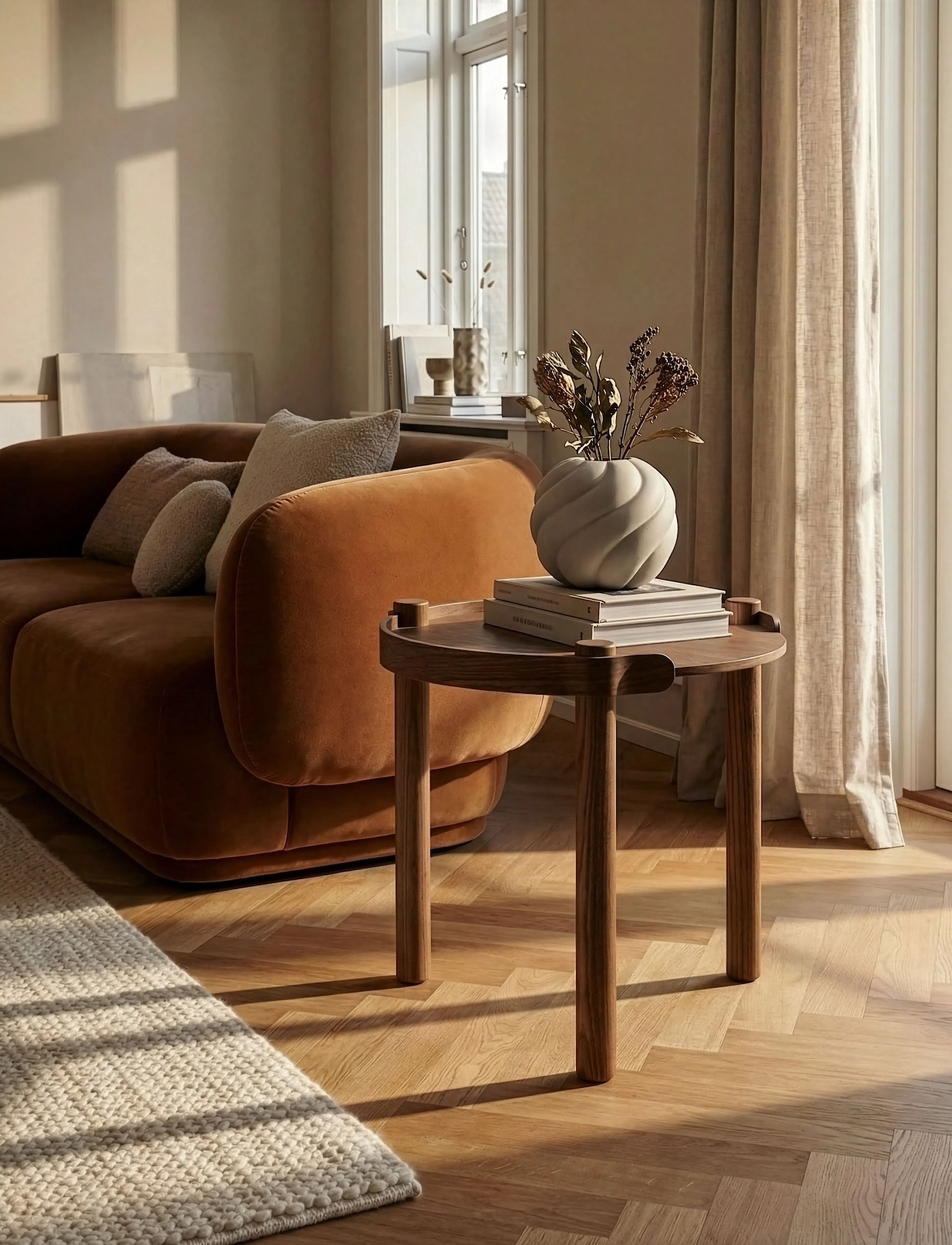 Cooee Design - Woody Table 45cm Dark Oak - sideborde og små borde - dark oak - 4