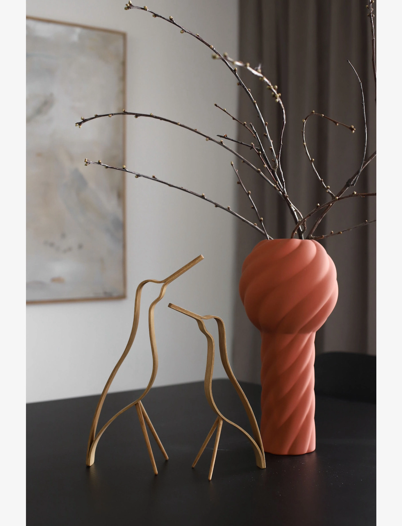 Cooee Design - Woody Bird High - figuren & skulpturen - oak - 1