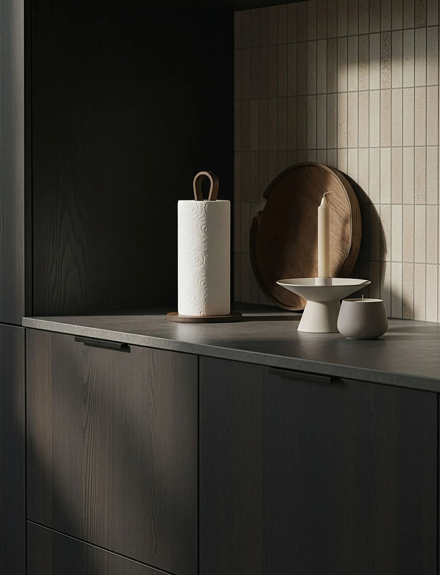 Cooee Design - Woody Kitchen Roll Holder Dark Oak - küchenrollenhalter - dark oak - 0