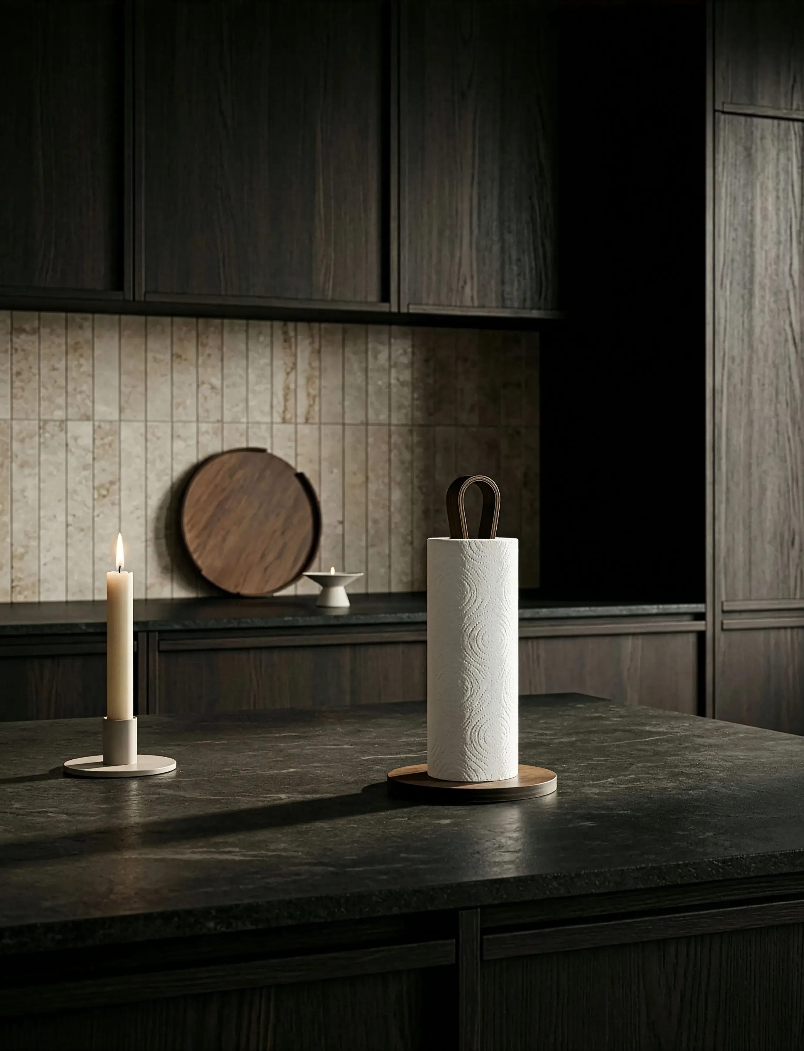 Cooee Design - Woody Kitchen Roll Holder Dark Oak - kitchen roll holders - dark oak - 2