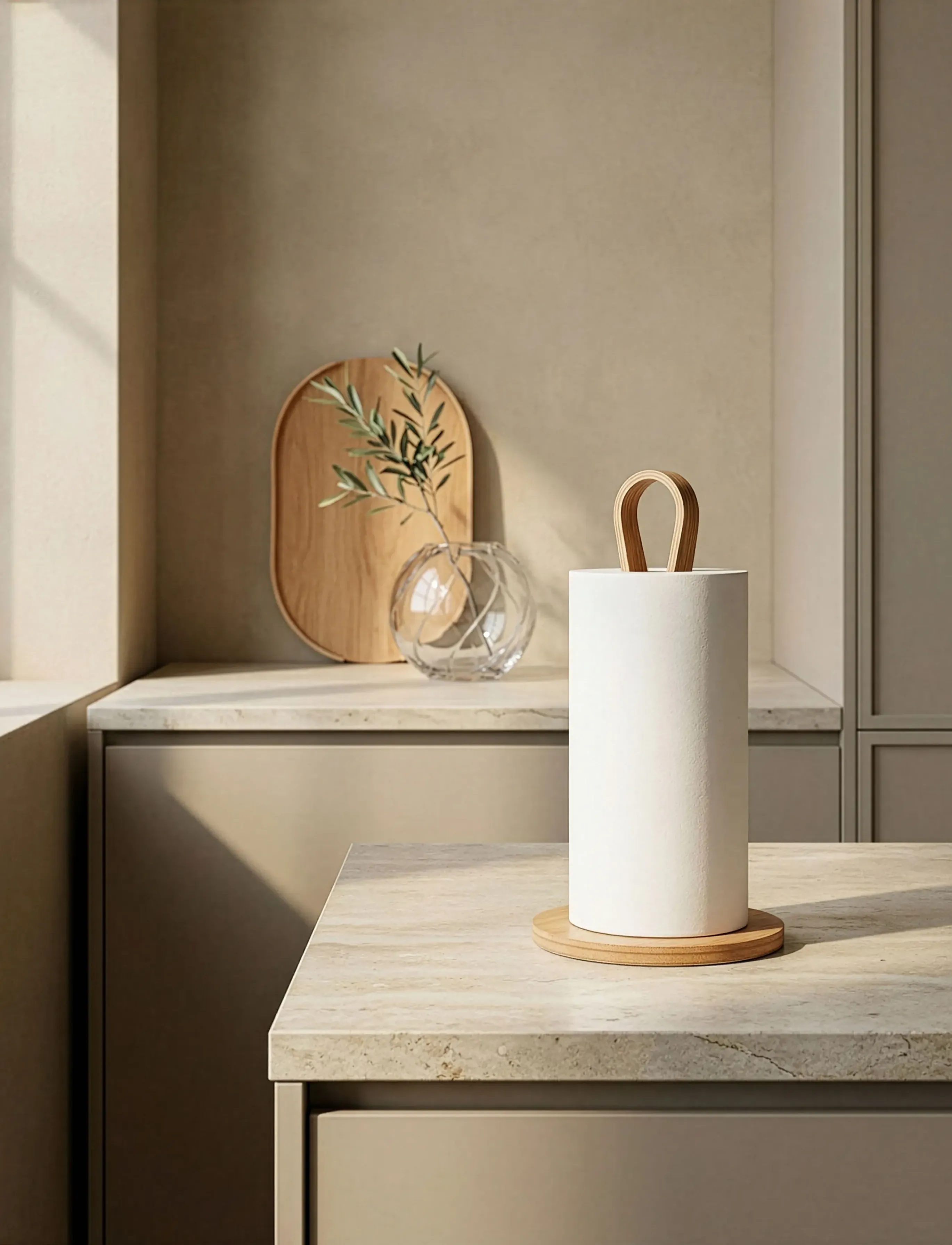Cooee Design - Woody Kitchen Roll Holder Oak - kitchen roll holders - oak - 2