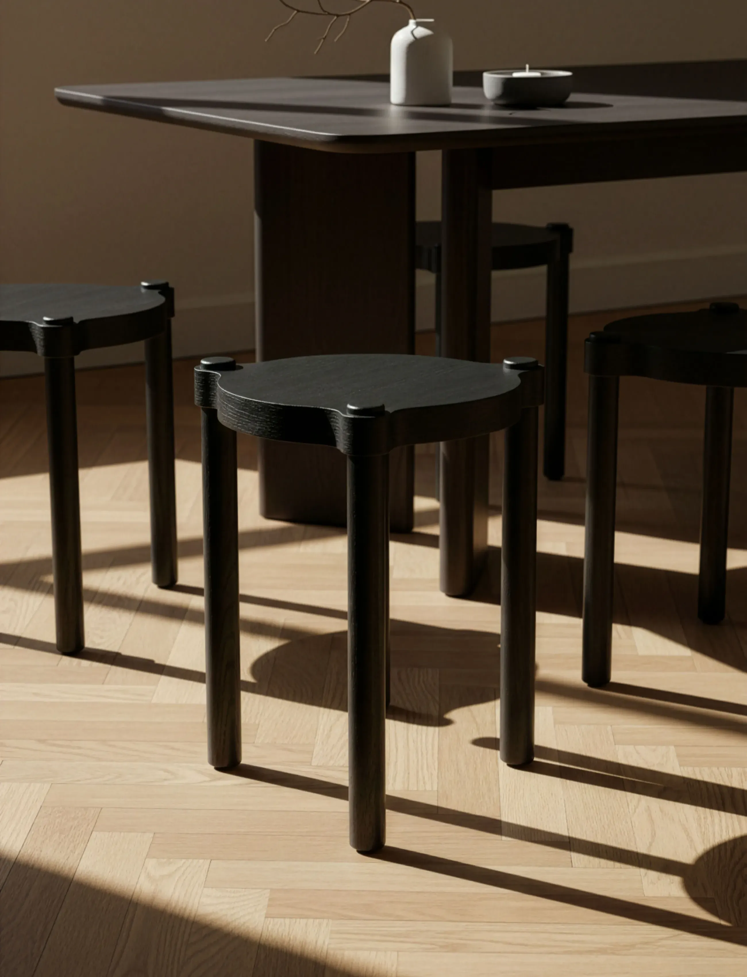 Cooee Design - Woody Stool Black Stained Oak - black stained oak - 1