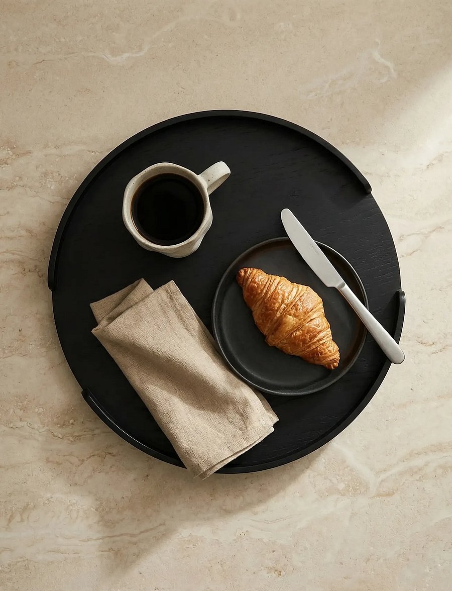 Cooee Design - Woody Tray 35cm Black Stained Oak - tabletts - black stained oak - 0