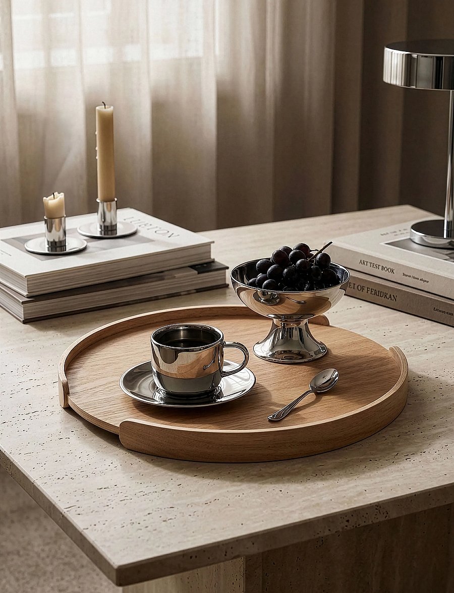 Cooee Design - Woody Tray 35cm Oak - tabletts - oak - 4