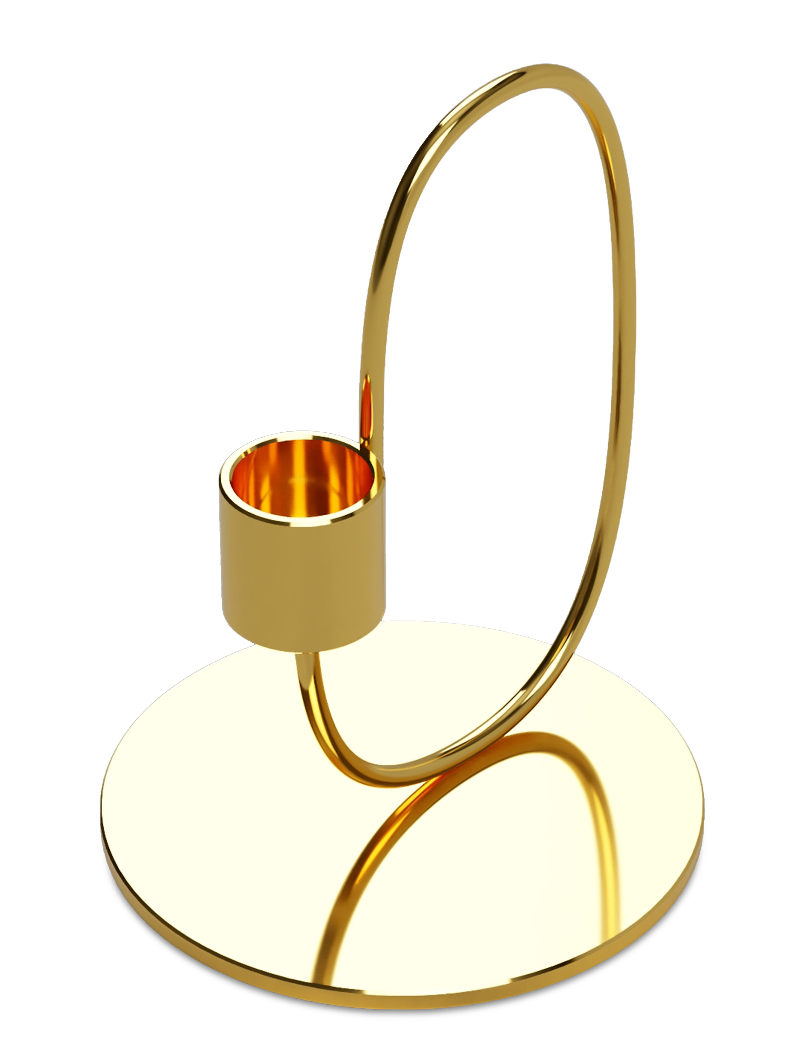 Cooee Design Swoop, H:13.5 cm, Candlesticks & Lanterns, Gold - Candlesticks, Homeware