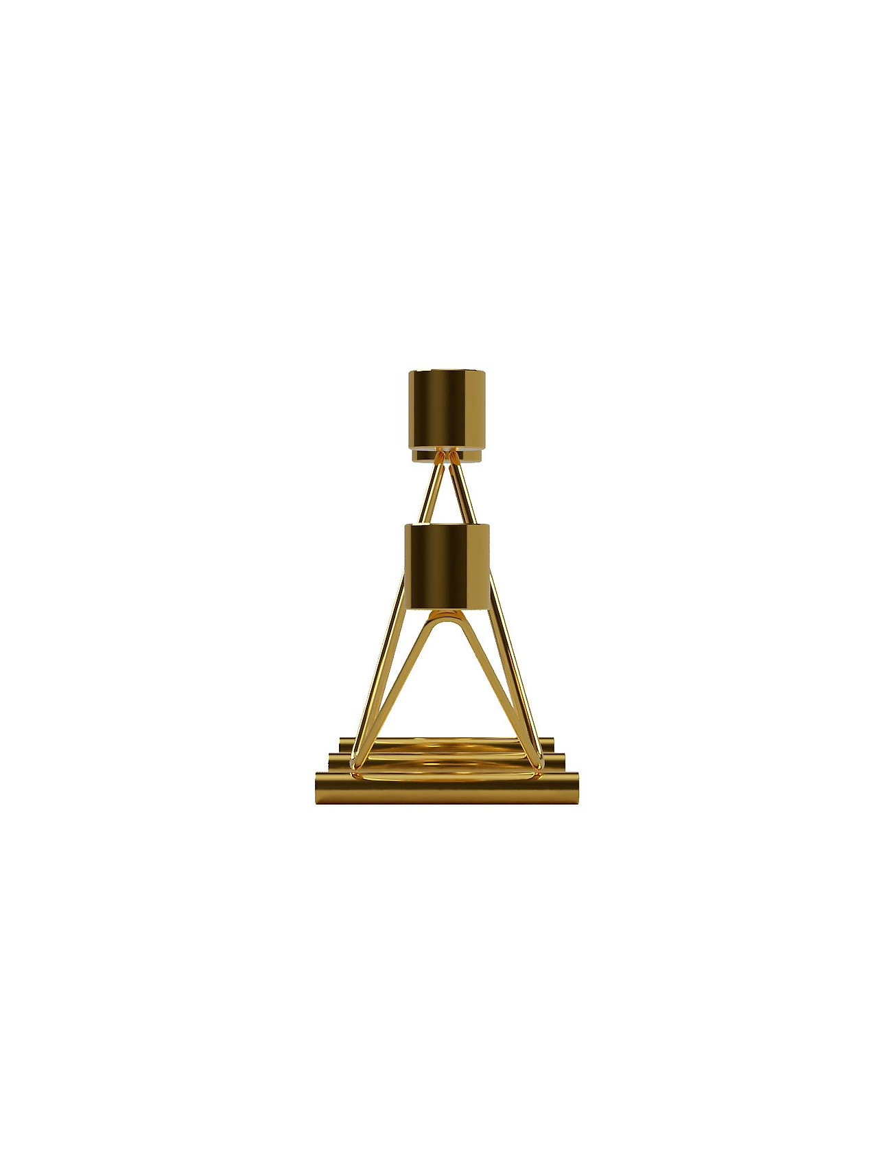 Cooee Design Vinkel Brass, H:13.5 cm, Christmas Lighting, Gold - Electric Advent Candlesticks, Homeware