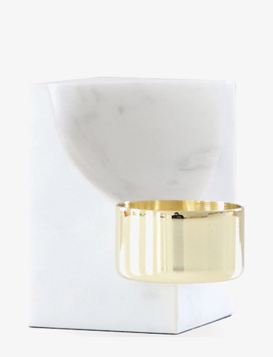 Cooee Design - Quarter Tealight Carrara - teeküünlahoidjad - carrara - 0