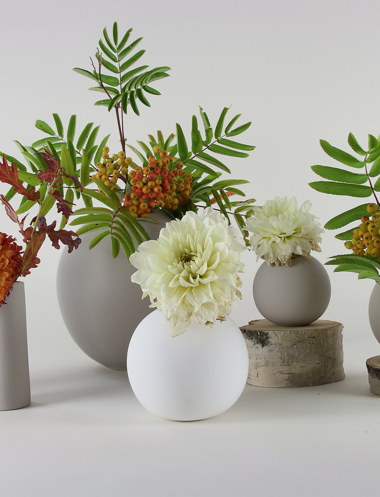 Cooee Design - Ball Vase 10cm - mažos vazos - white - 1