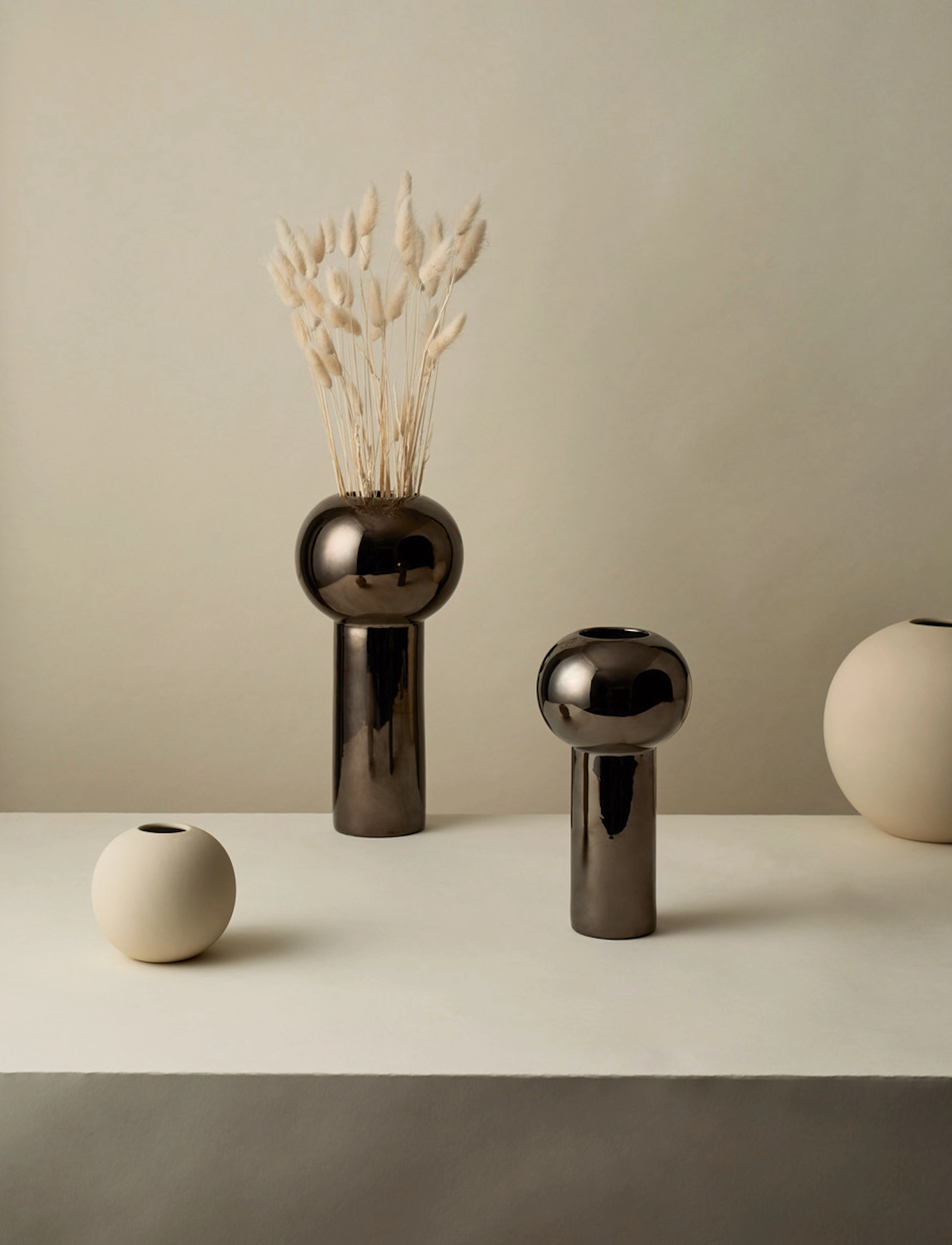Cooee Design Pillar Vase 24Cm, H24 cm, Vases, Silber - Big Homeware