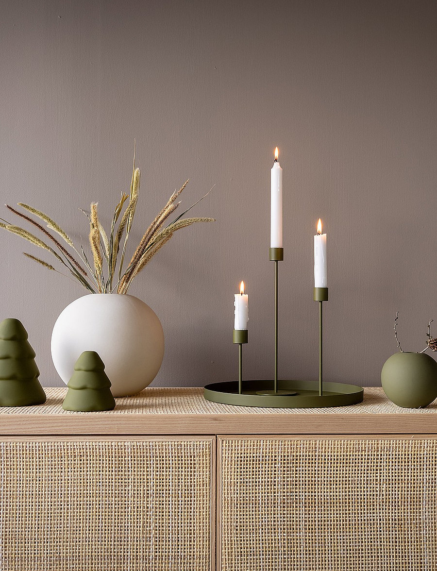 Cooee Design - Candlestick 21cm - die niedrigsten preise - olive - 1